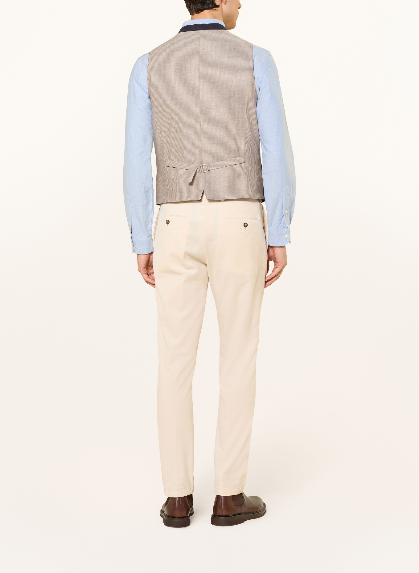 Grasegger KREUZER traditional velvet vest: DARK BLUE / TAUPE