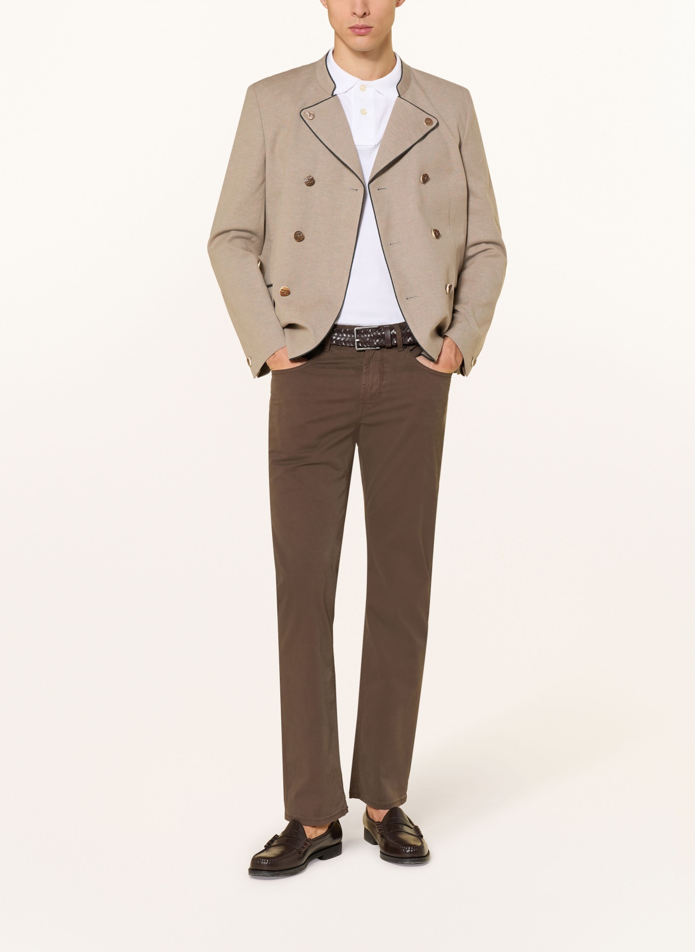 Grasegger Janker NAUDERS mit Leinen: BEIGE / DUNKELGRAU