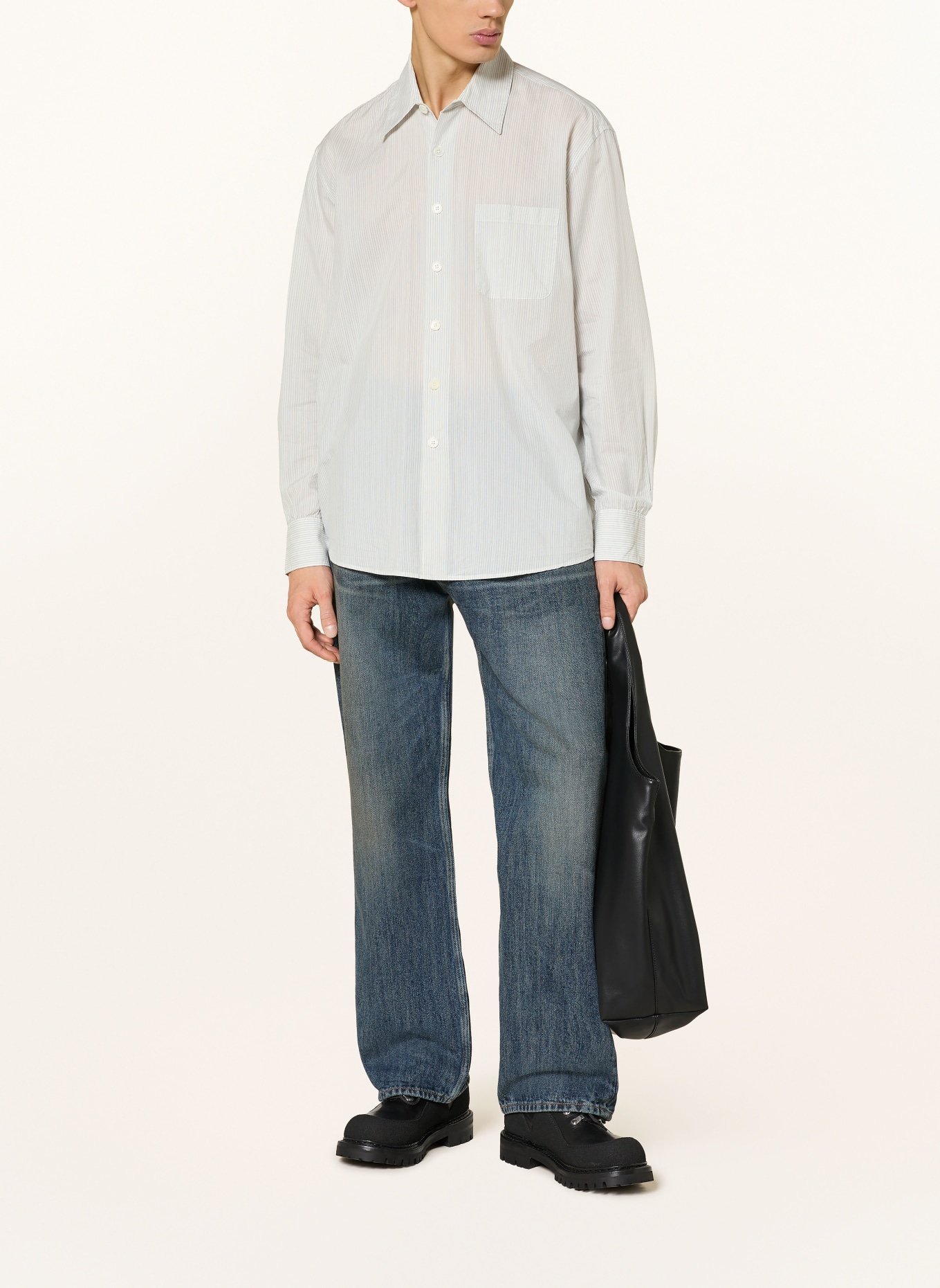 OUR LEGACY Hemd Comfort Fit: BLAU / ECRU