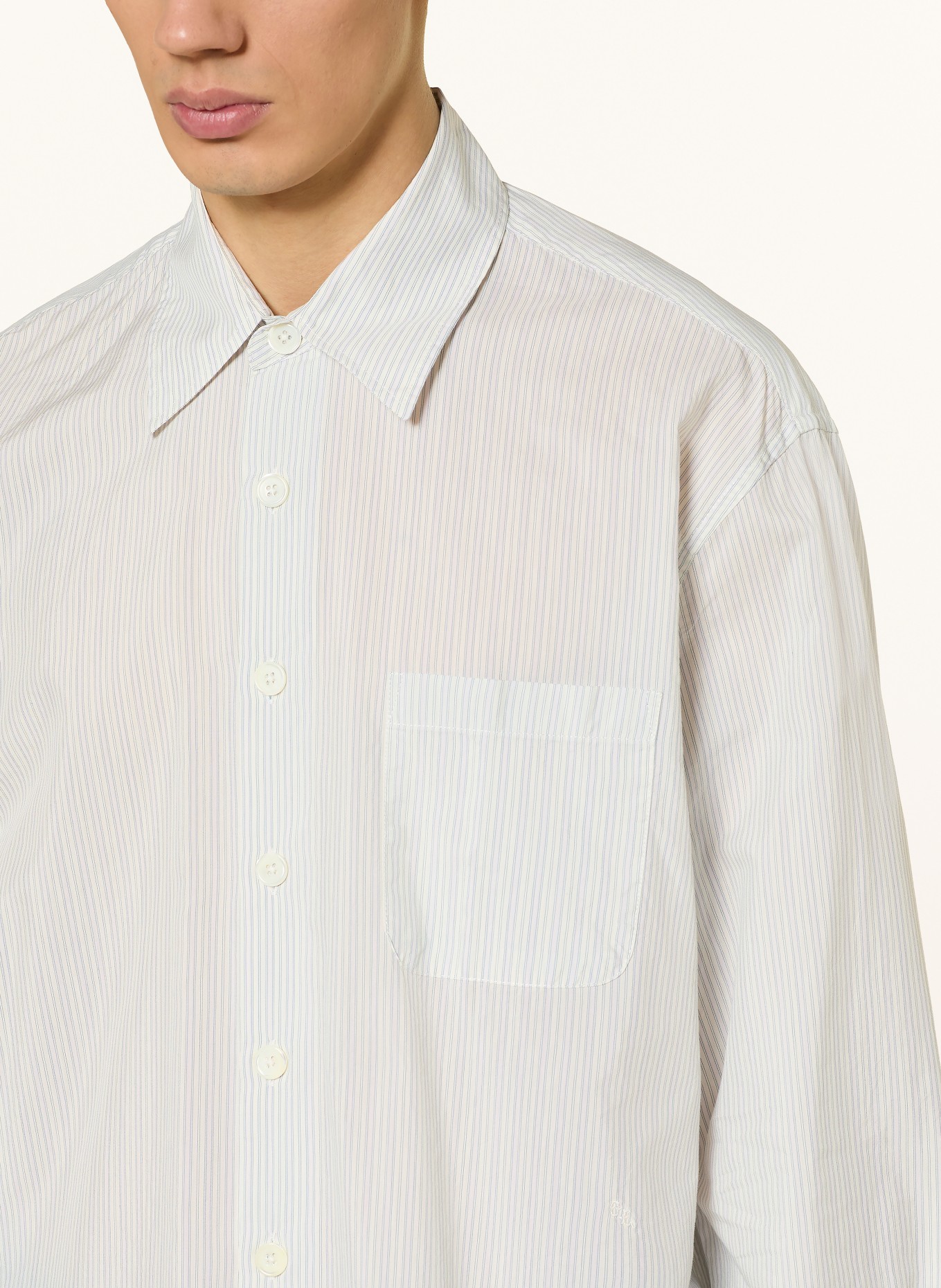 OUR LEGACY Hemd Comfort Fit: BLAU / ECRU