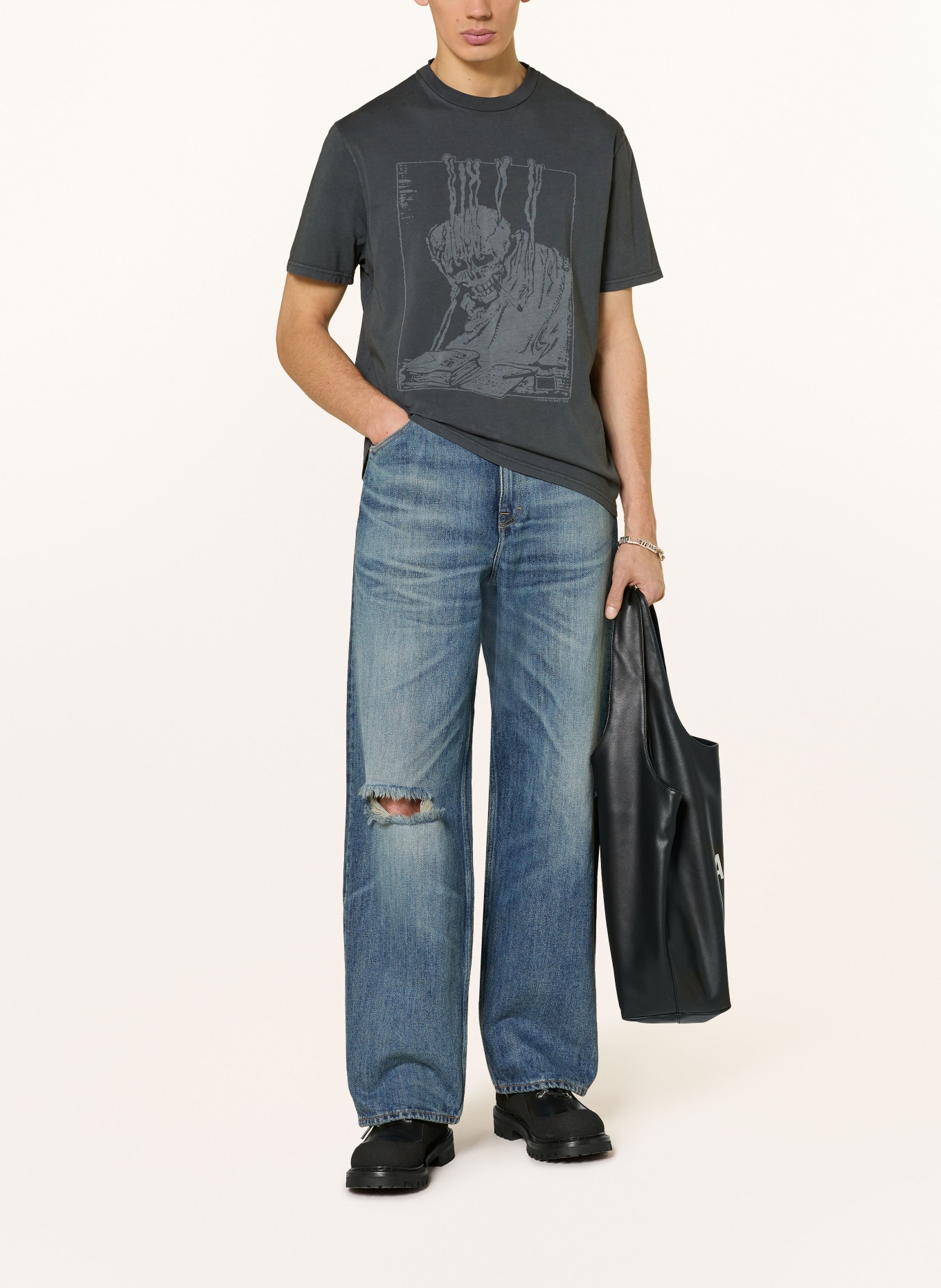 OUR LEGACY T-Shirt: DUNKELGRAU / GRAU