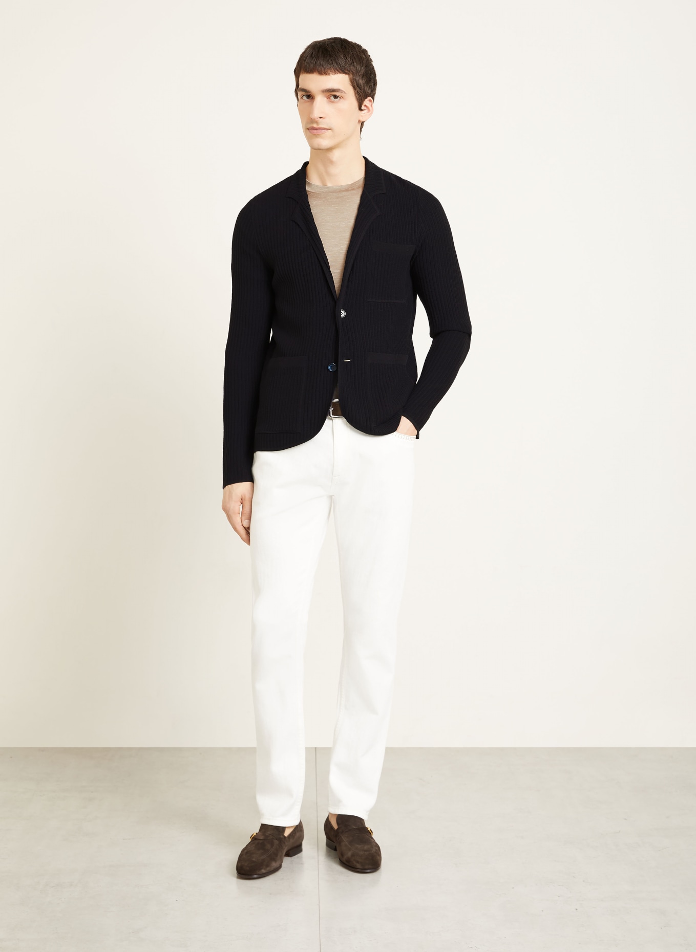 Brioni Regular fit knit jacket: DARK BLUE