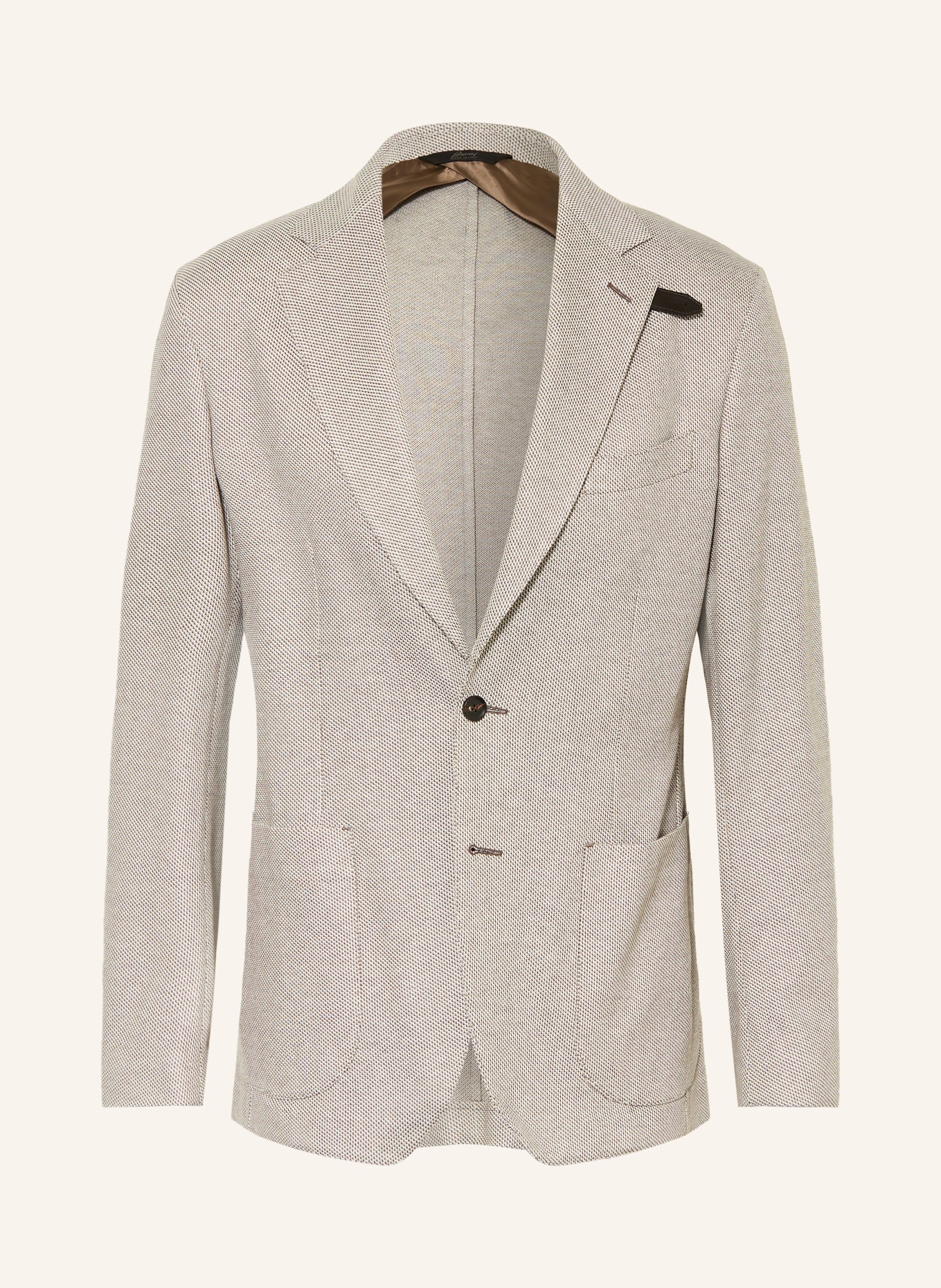Brioni Jerseysakko Regular Fit: CREME / TAUPE