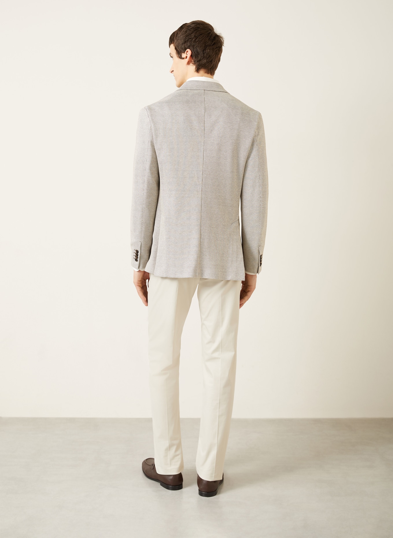 Brioni Jerseysakko Regular Fit: CREME / TAUPE