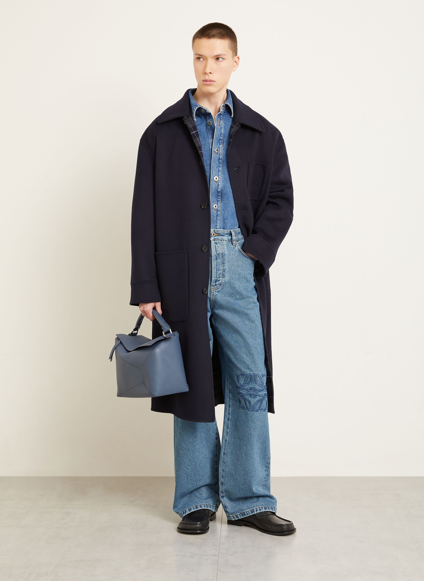 LOEWE Jeans ANAGRAM BAGGY Regular Fit: 5320 JEANS BLUE