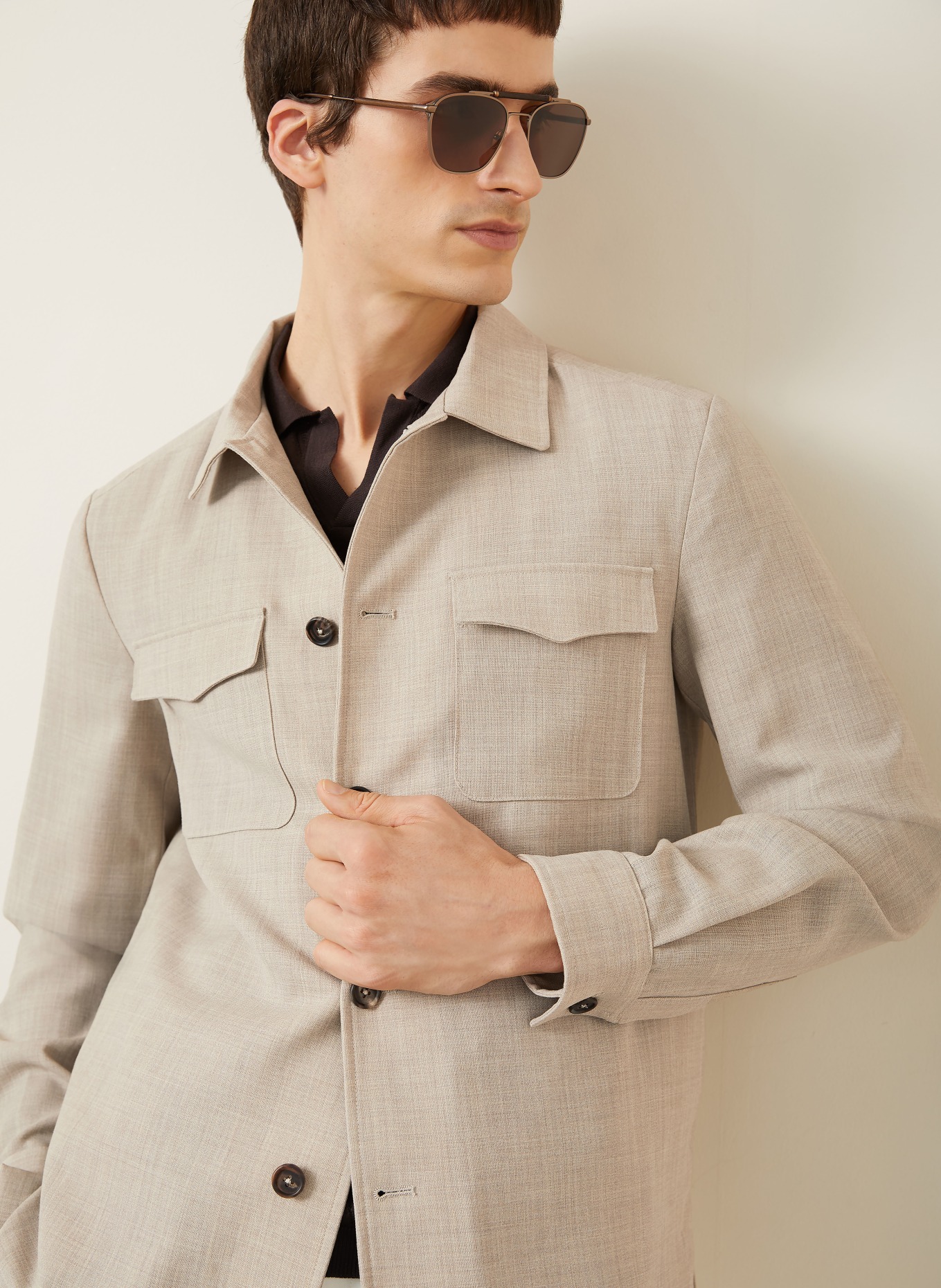 FIORONI Overshirt: BEIGE