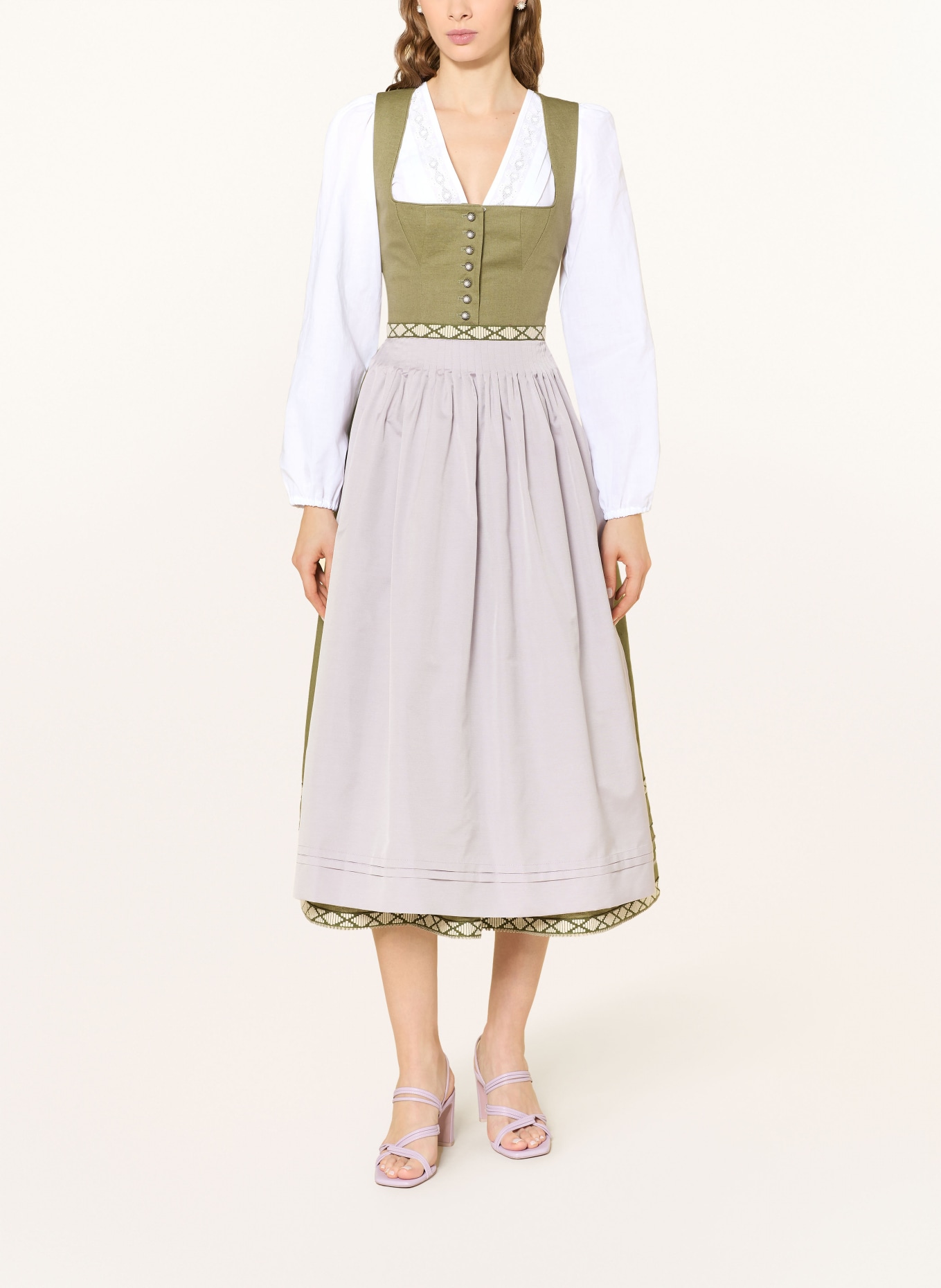 SPORTALM Bluzka dirndl NIVIN z koronką ażurową: BIAŁY