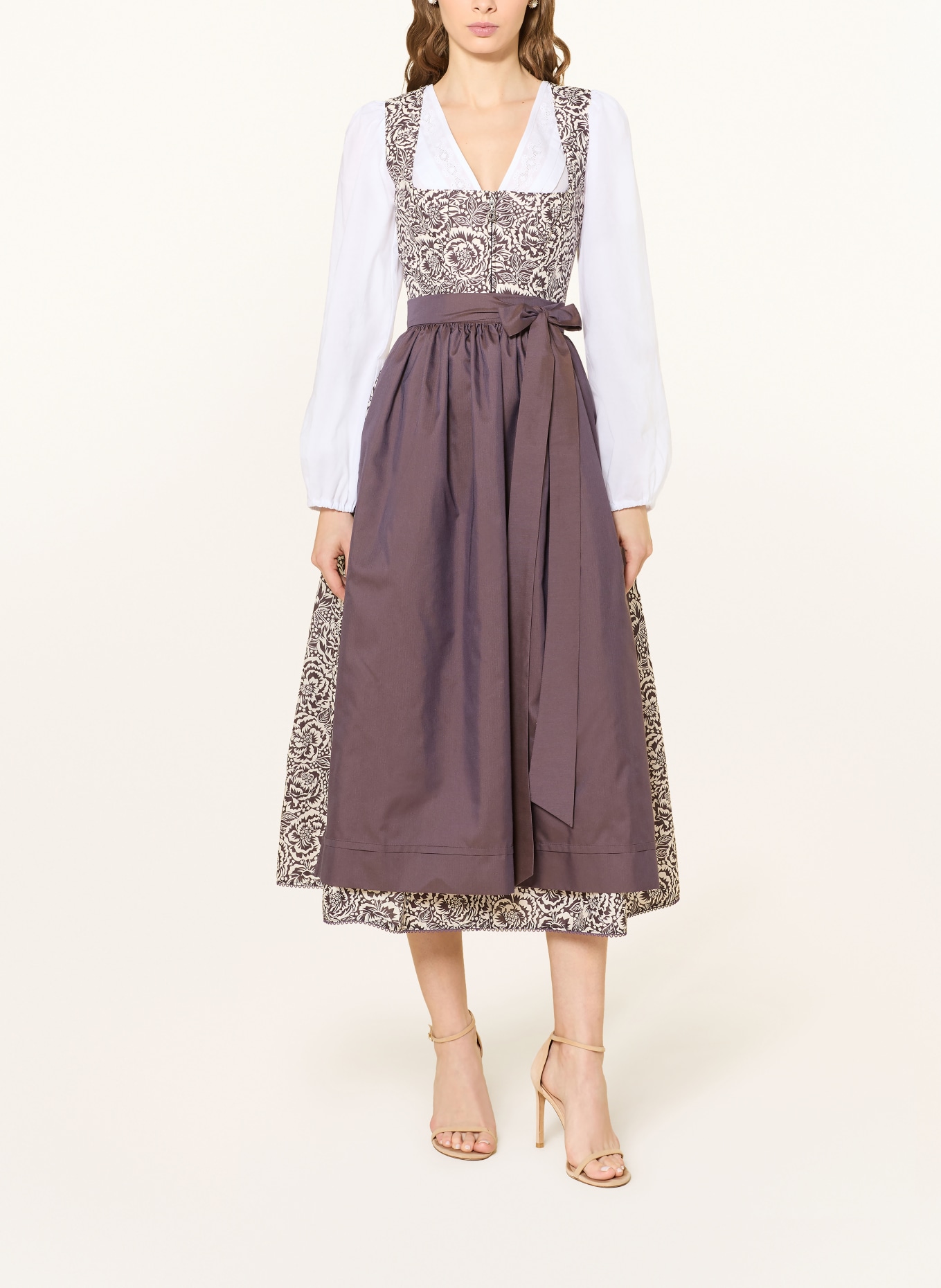 SPORTALM dirndl: TMAVĚ FIALOVÁ / KRÉMOVÁ