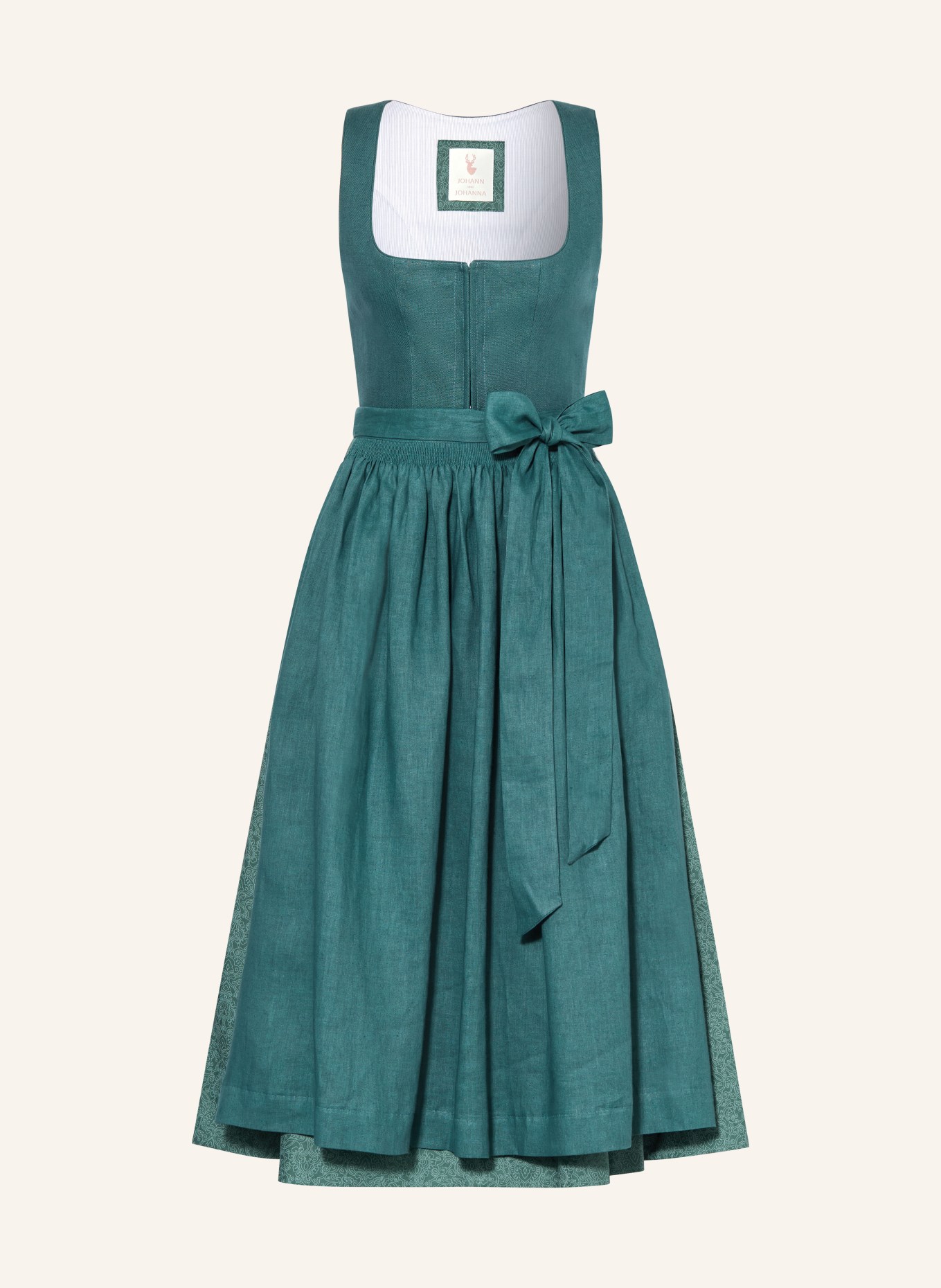 Johann & Johanna Leinendirndl PLATTENSEE: DUNKELGRÜN / PETROL