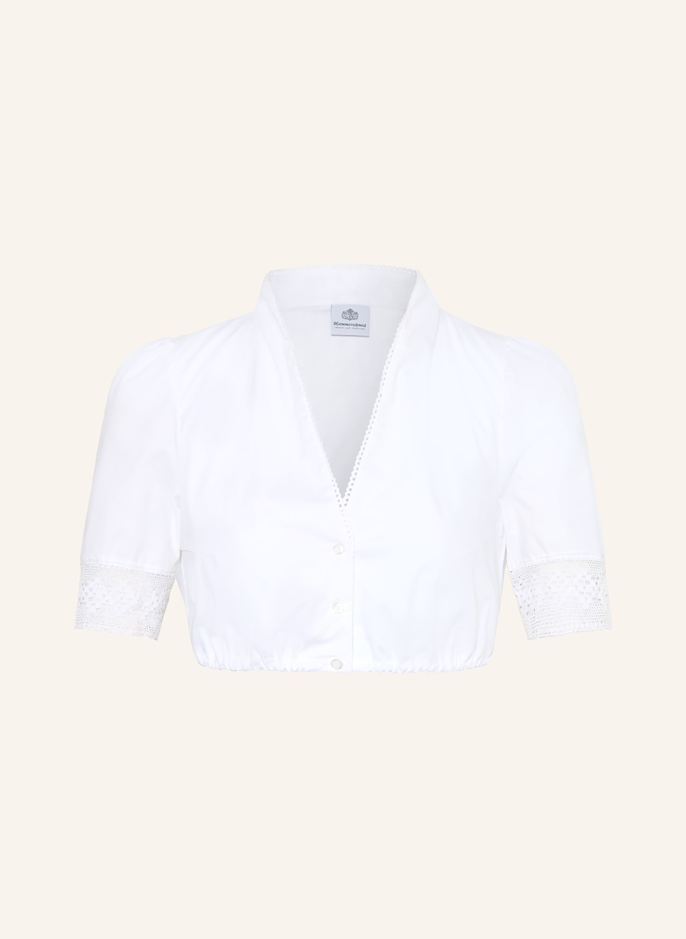 Hammerschmid Dirndlbluse AMELIE mit Spitze: WEISS