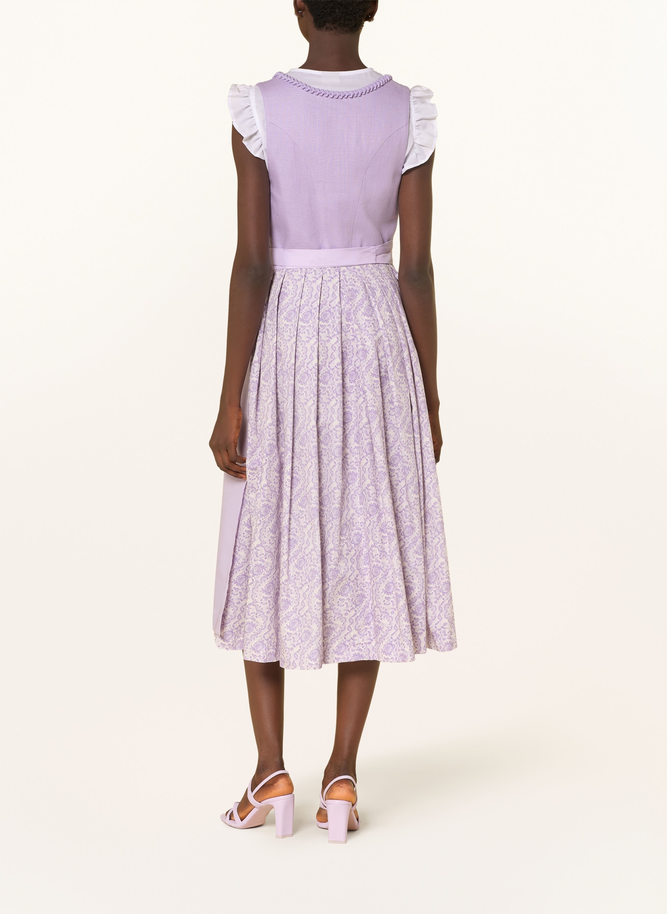 Hammerschmid Dirndl ROTHSEE aus Leinen: HELLLILA / CREME