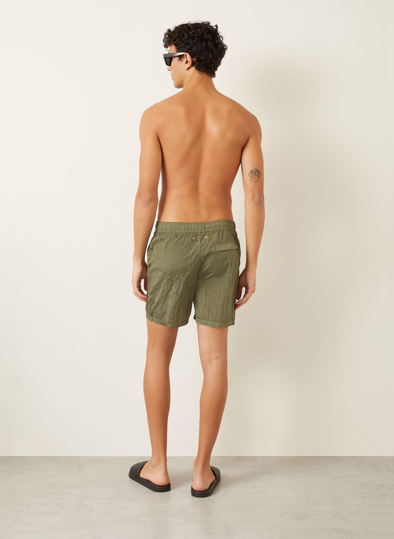 STONE ISLAND swim shorts: OLIVE