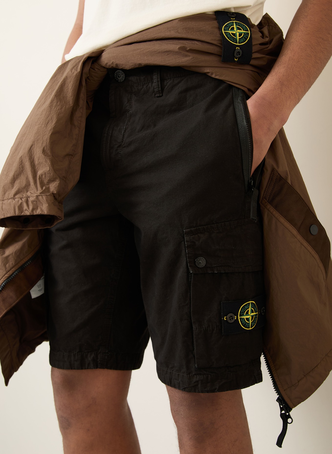 STONE ISLAND Cargoshorts: SCHWARZ