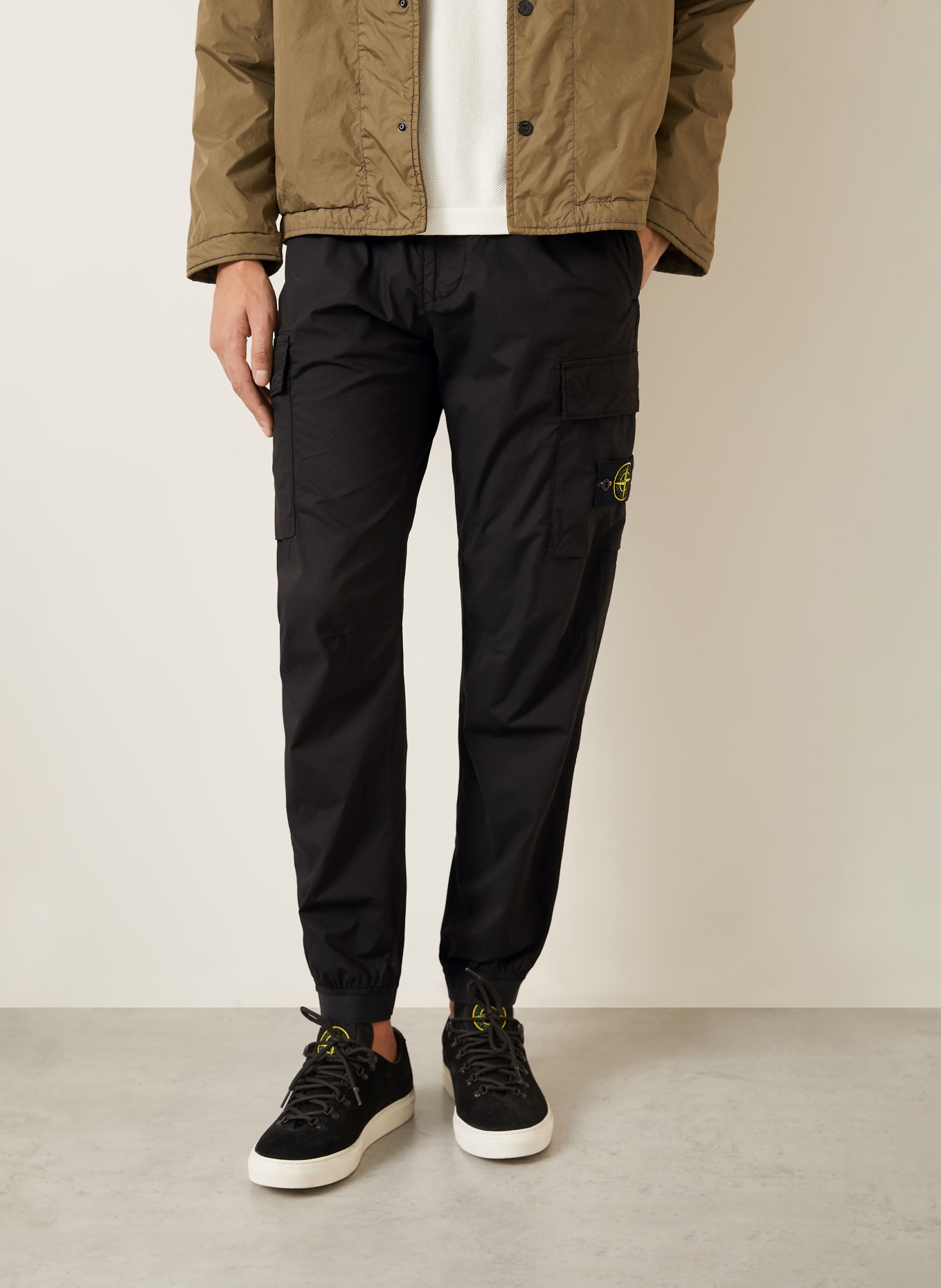 STONE ISLAND Regular fit cargo pants: BLACK