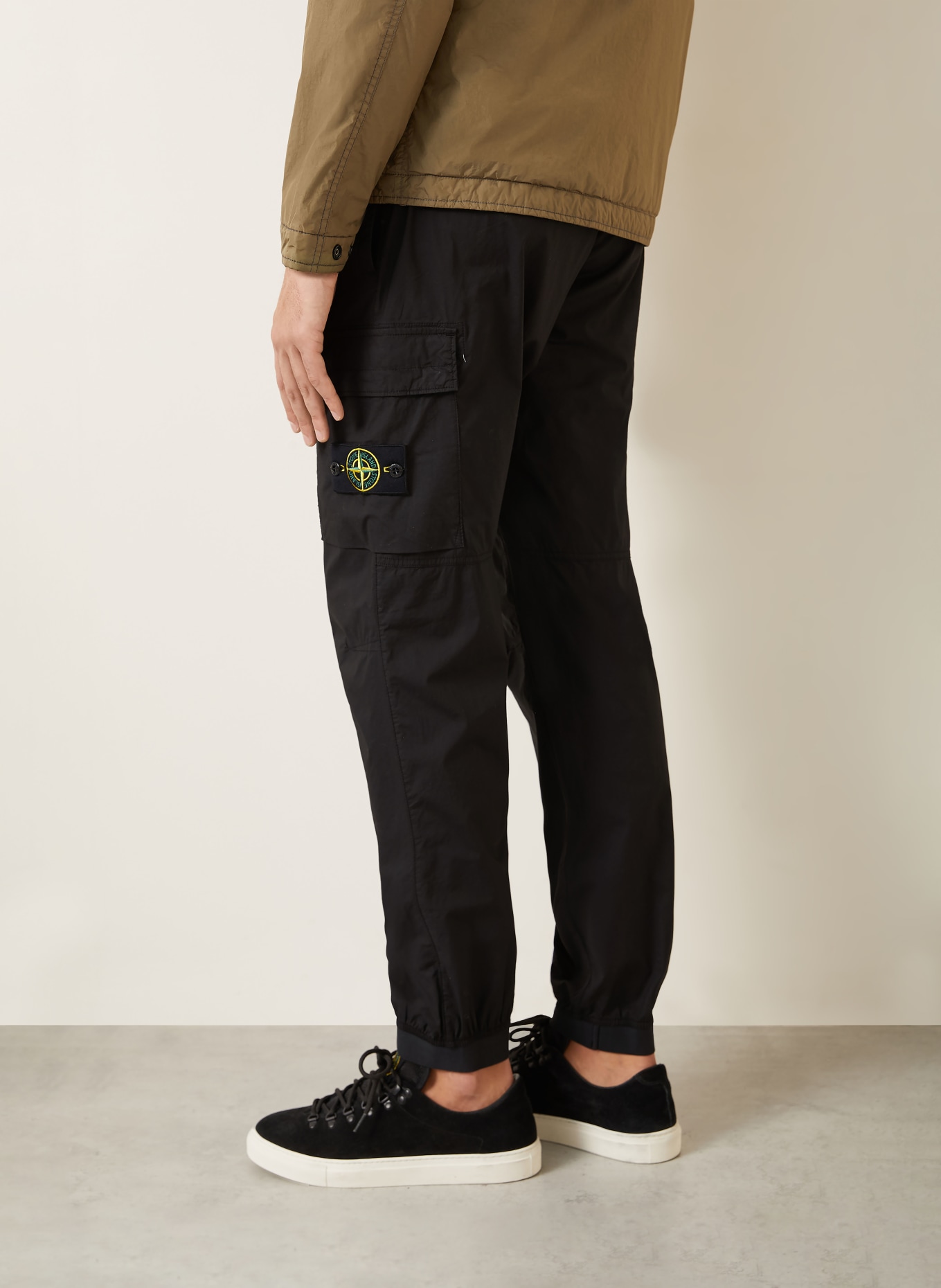 STONE ISLAND Regular fit cargo pants: BLACK