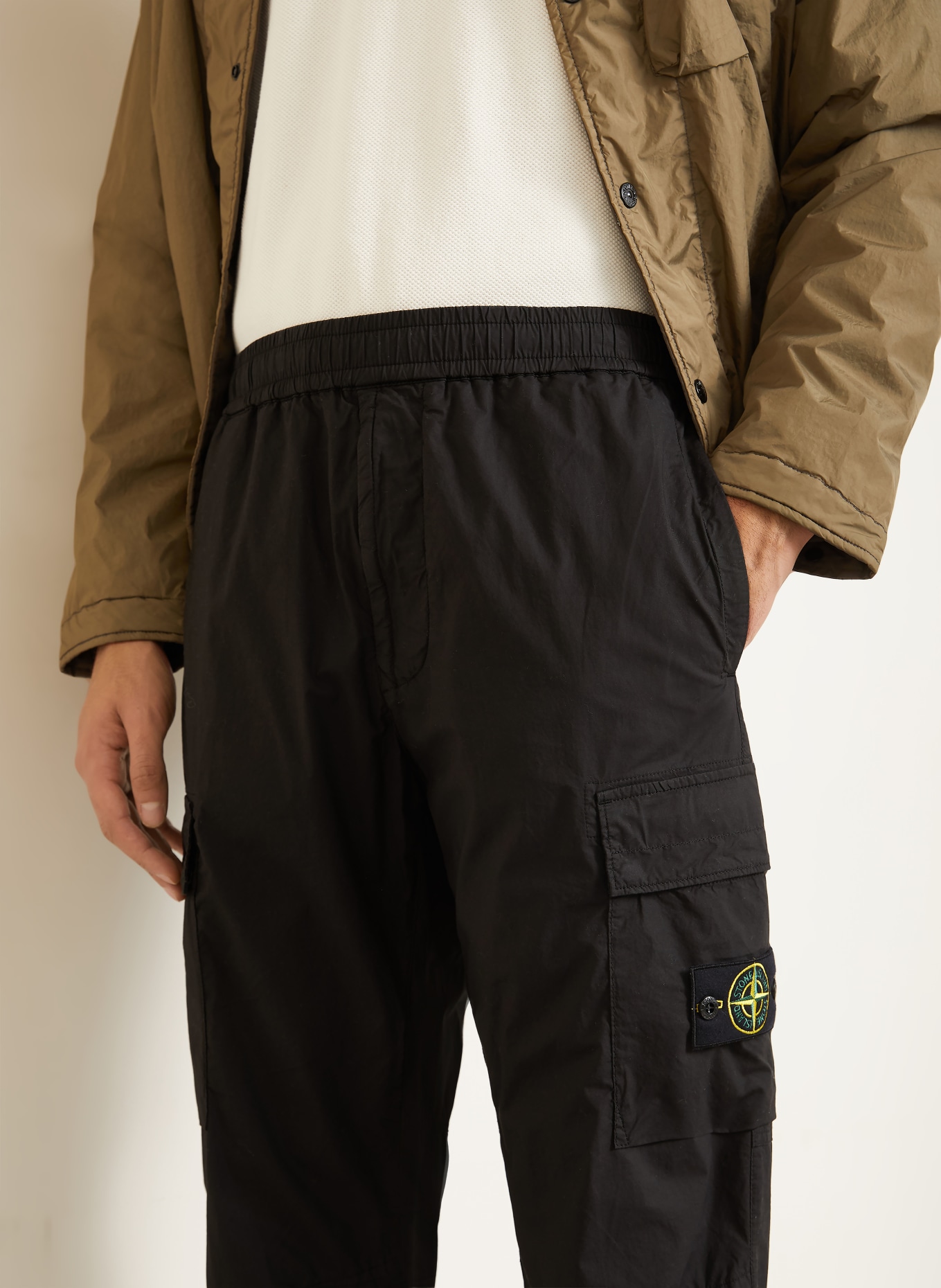 STONE ISLAND Regular fit cargo pants: BLACK