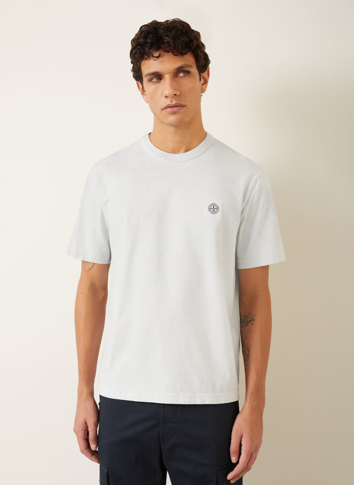 STONE ISLAND koszulka: JASNOCZARY