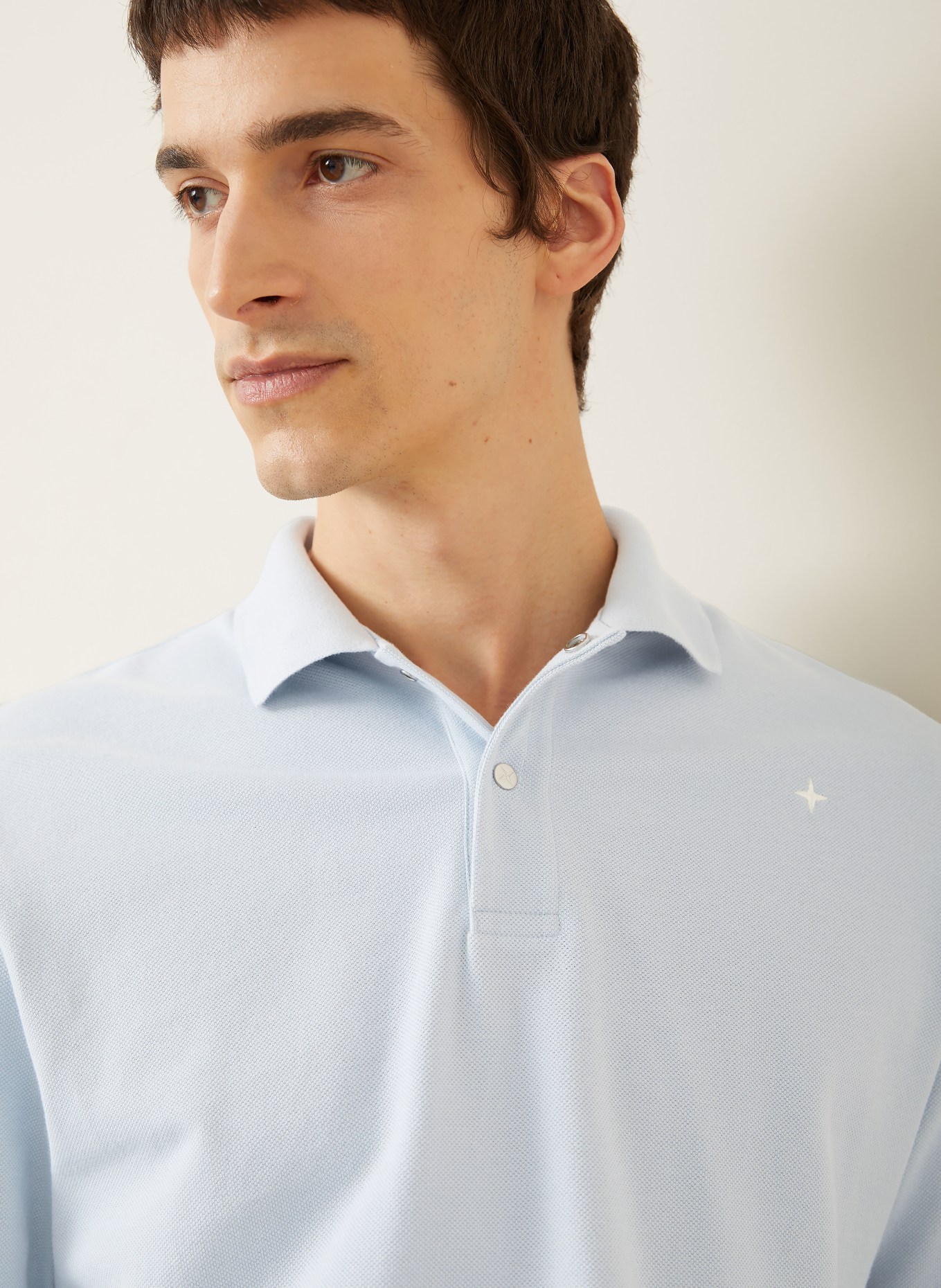 STONE ISLAND STELLINA piqué polo shirt: LIGHT BLUE