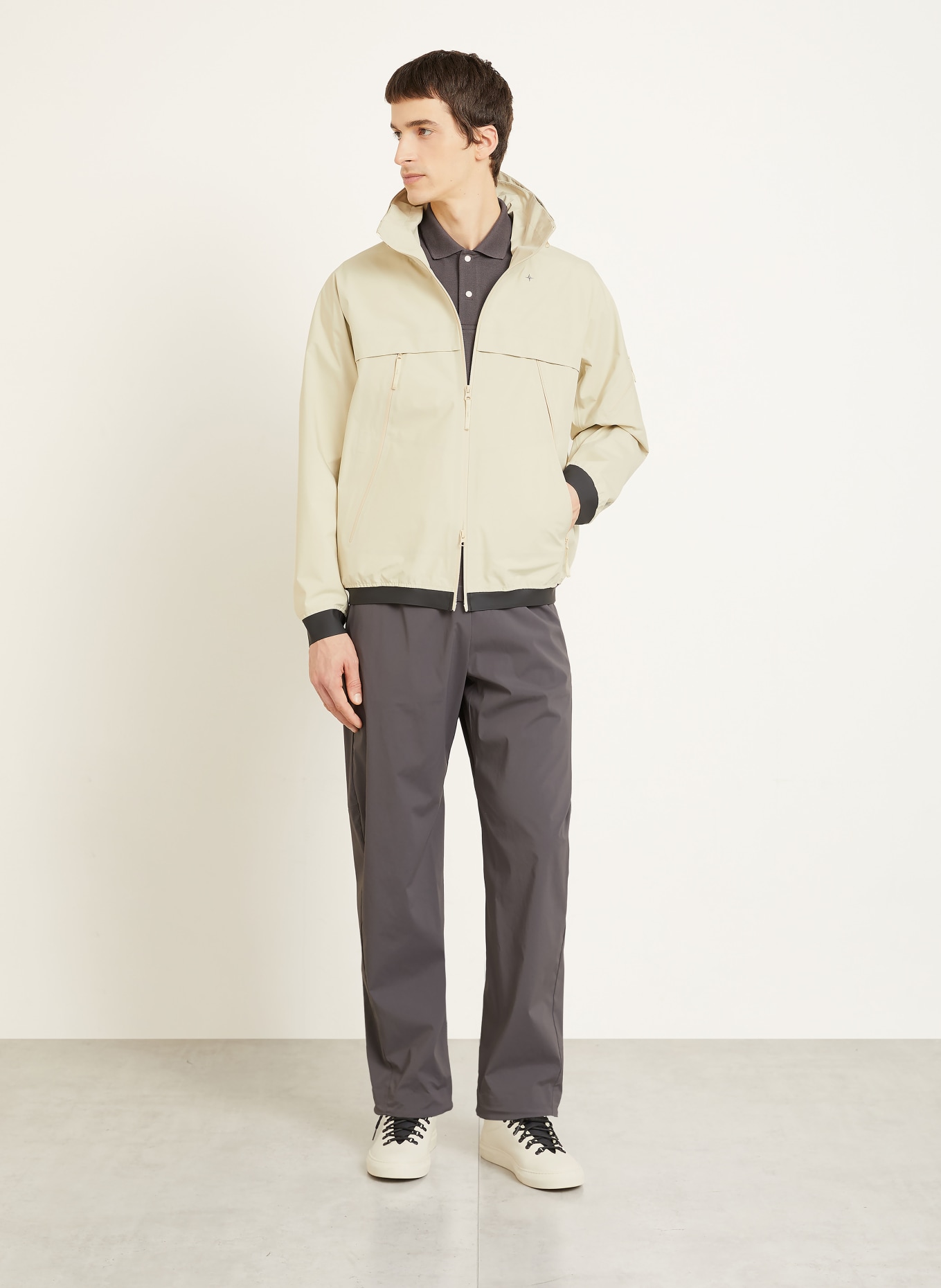 STONE ISLAND functional jacket: CREAM