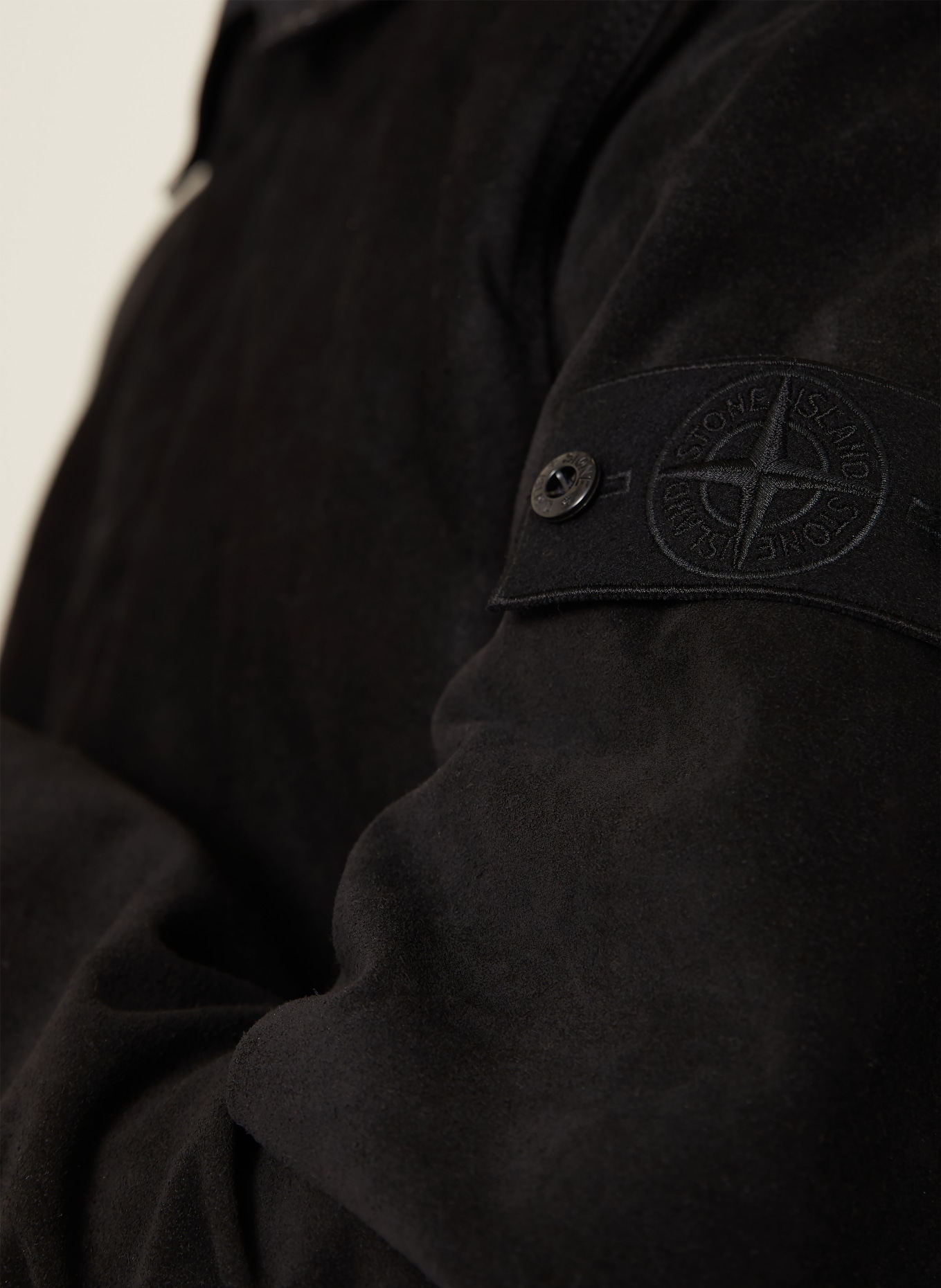 STONE ISLAND leather jacket: BLACK