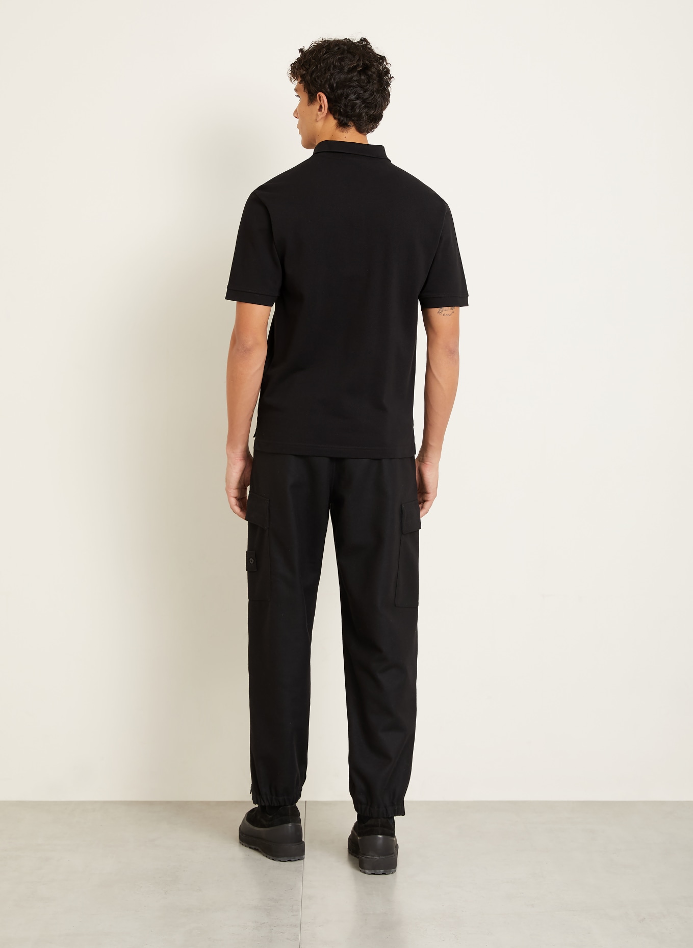 STONE ISLAND Piqué polokošile GHOST: ČERNÁ