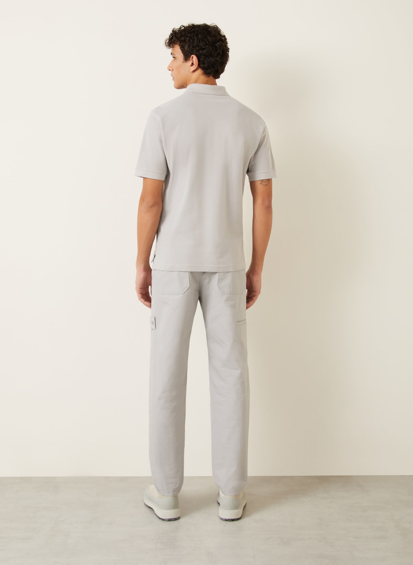 STONE ISLAND Piqué polo shirt GHOST: LIGHT GRAY