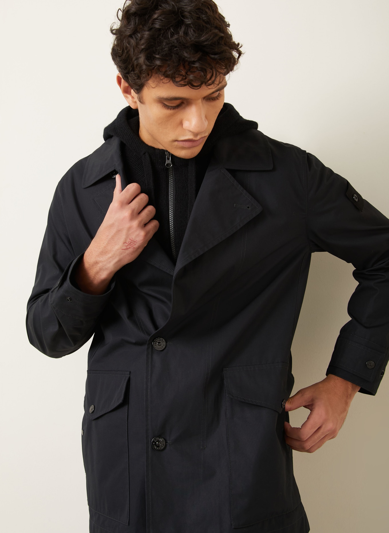 STONE ISLAND GHOST functional jacket: BLACK