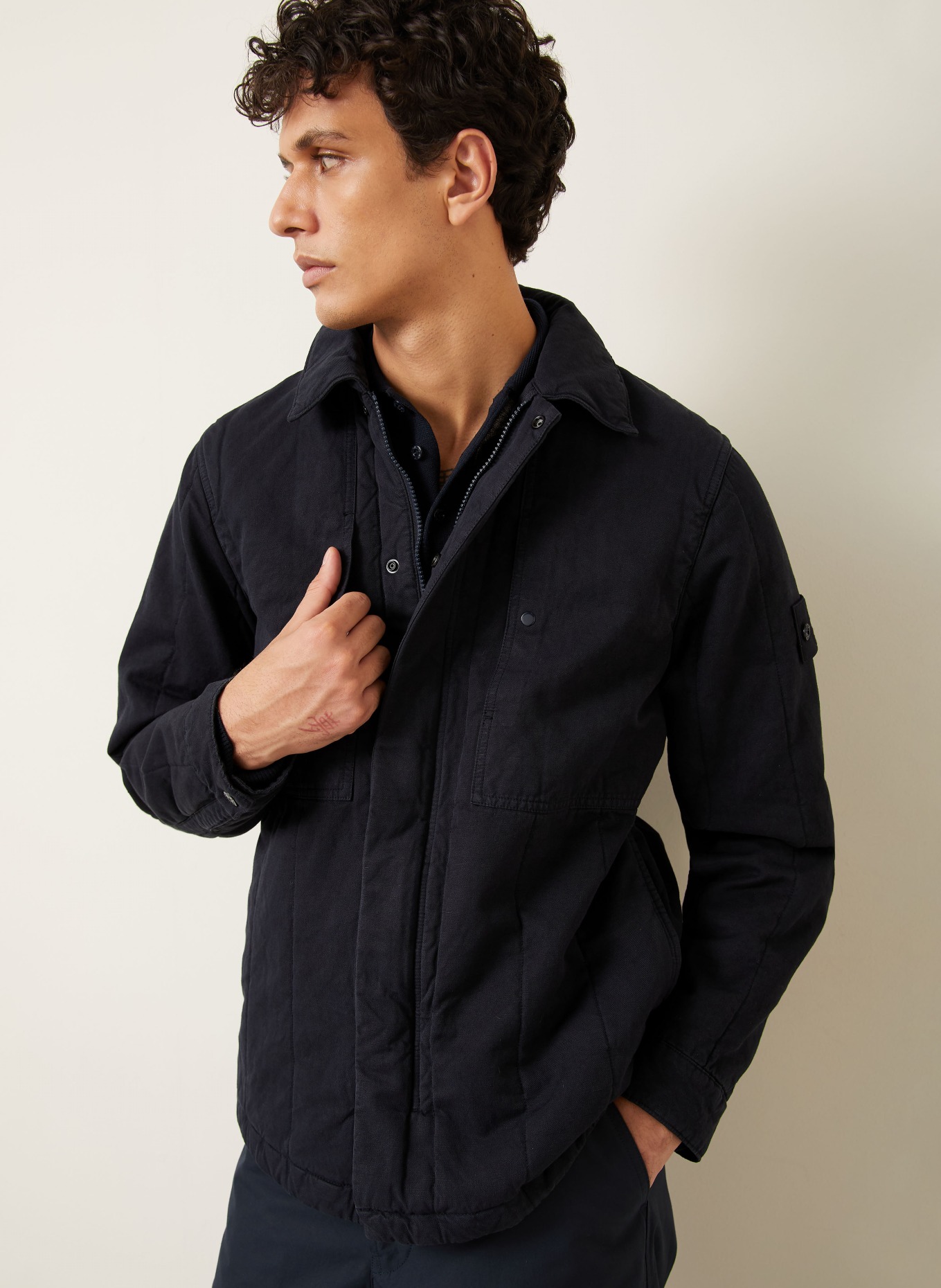 STONE ISLAND Overjacket: DUNKELBLAU