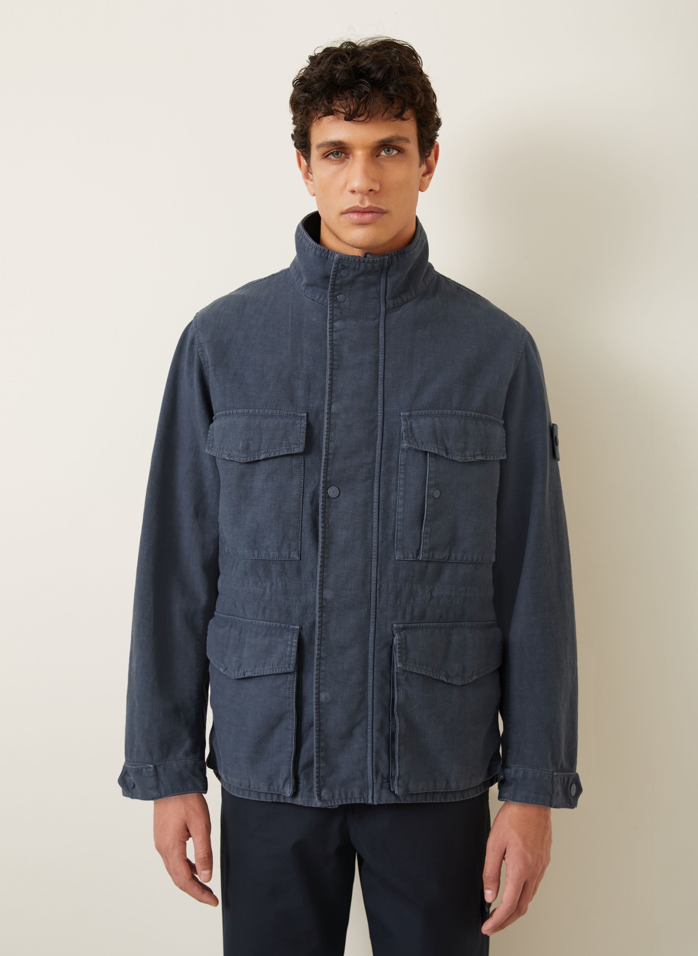 STONE ISLAND Field jacket GHOST with drawstrings: DARK GRAY