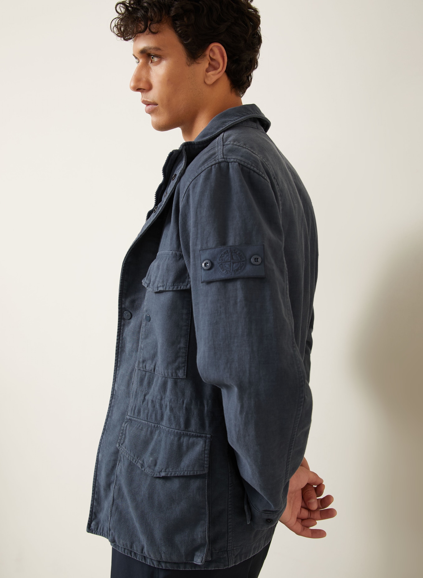 STONE ISLAND Field jacket GHOST with drawstrings: DARK GRAY