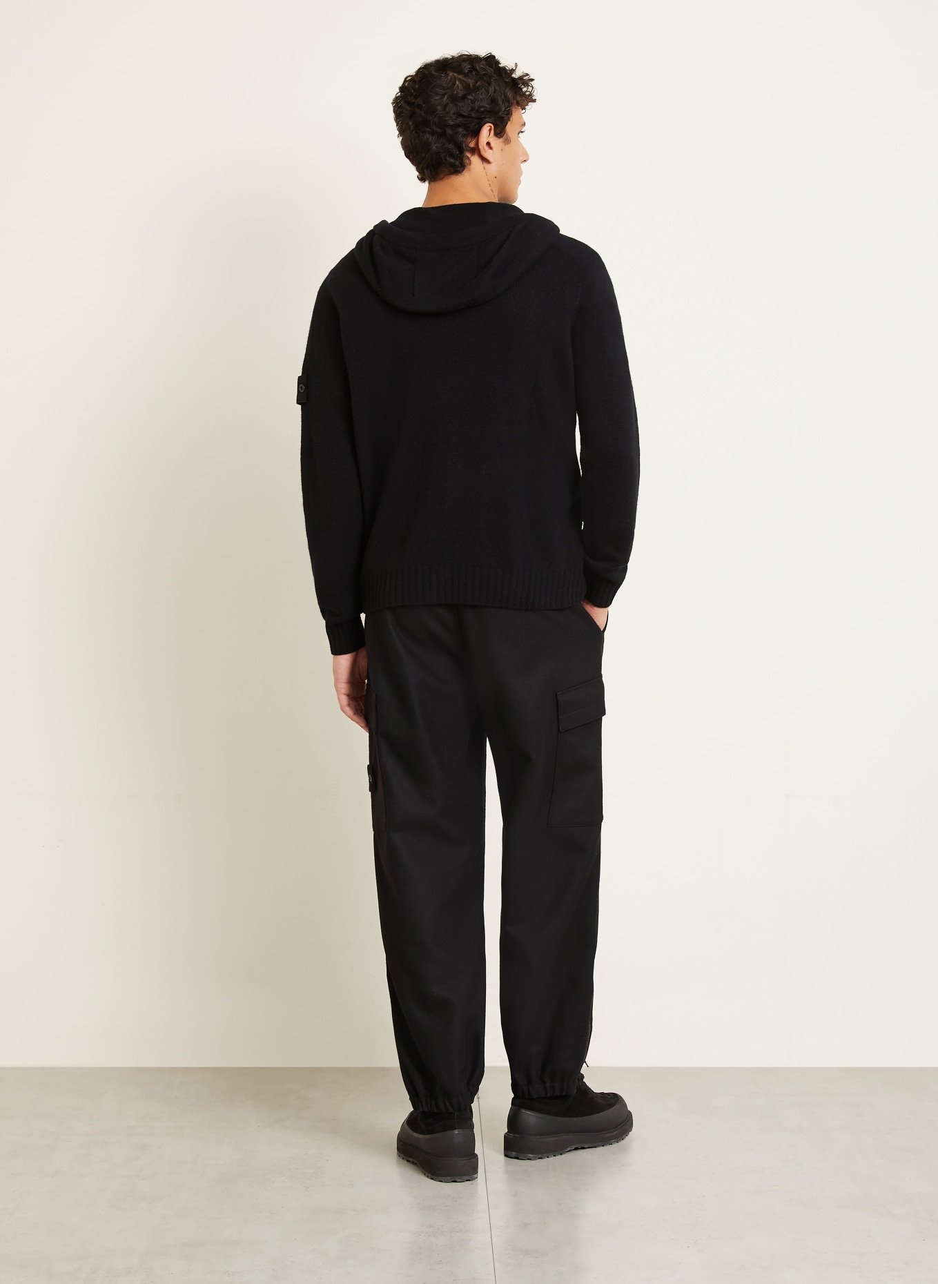 STONE ISLAND GHOST cardigan in cashmere: BLACK