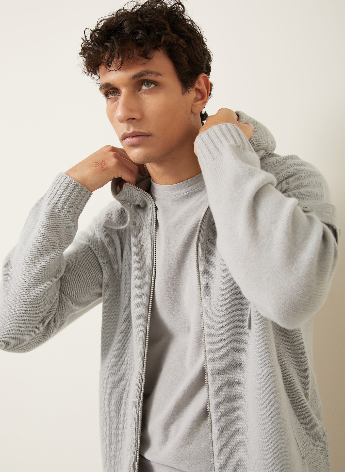 STONE ISLAND GHOST cardigan in cashmere: LIGHT GRAY