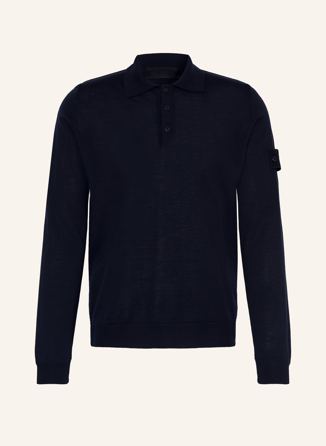 STONE ISLAND Knitted polo shirt GHOST: DARK BLUE