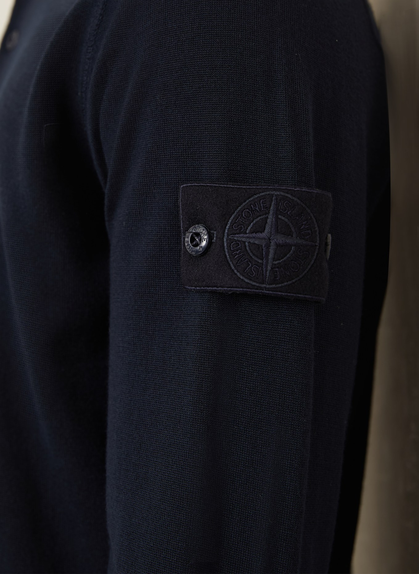 STONE ISLAND Knitted polo shirt GHOST: DARK BLUE