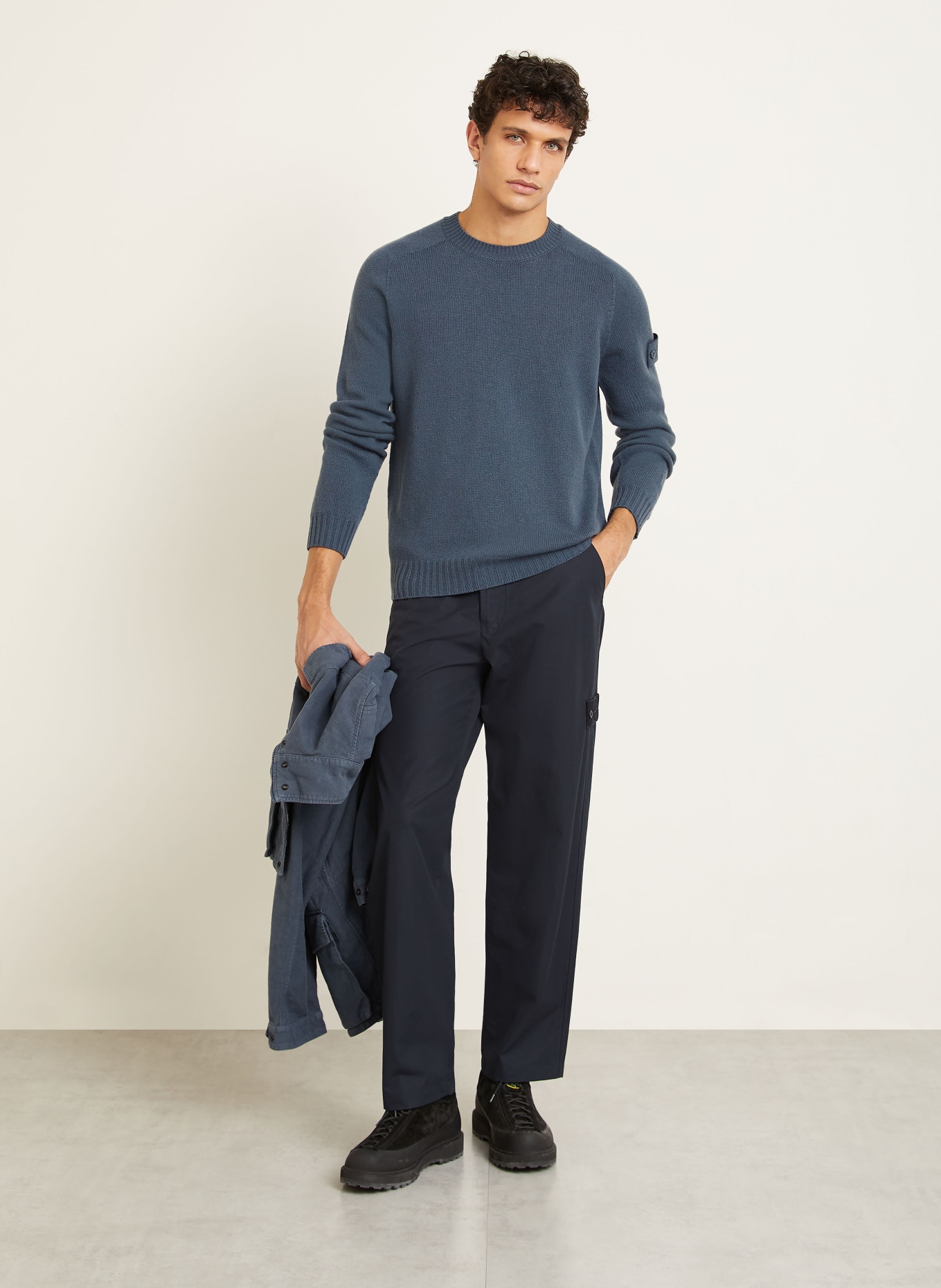 STONE ISLAND Cashmere-Pullover GHOST: BLAUGRAU