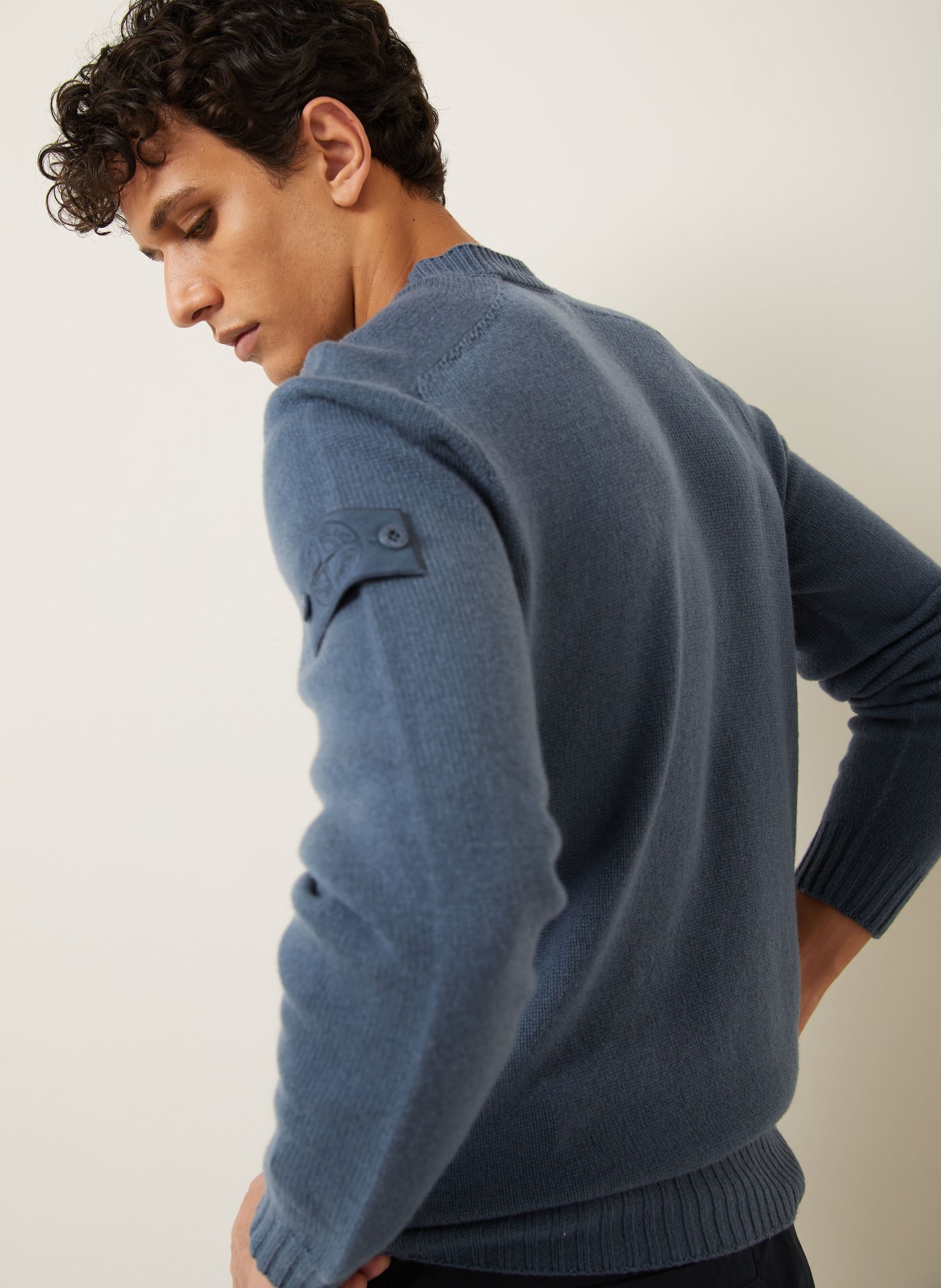 STONE ISLAND Cashmere-Pullover GHOST: BLAUGRAU