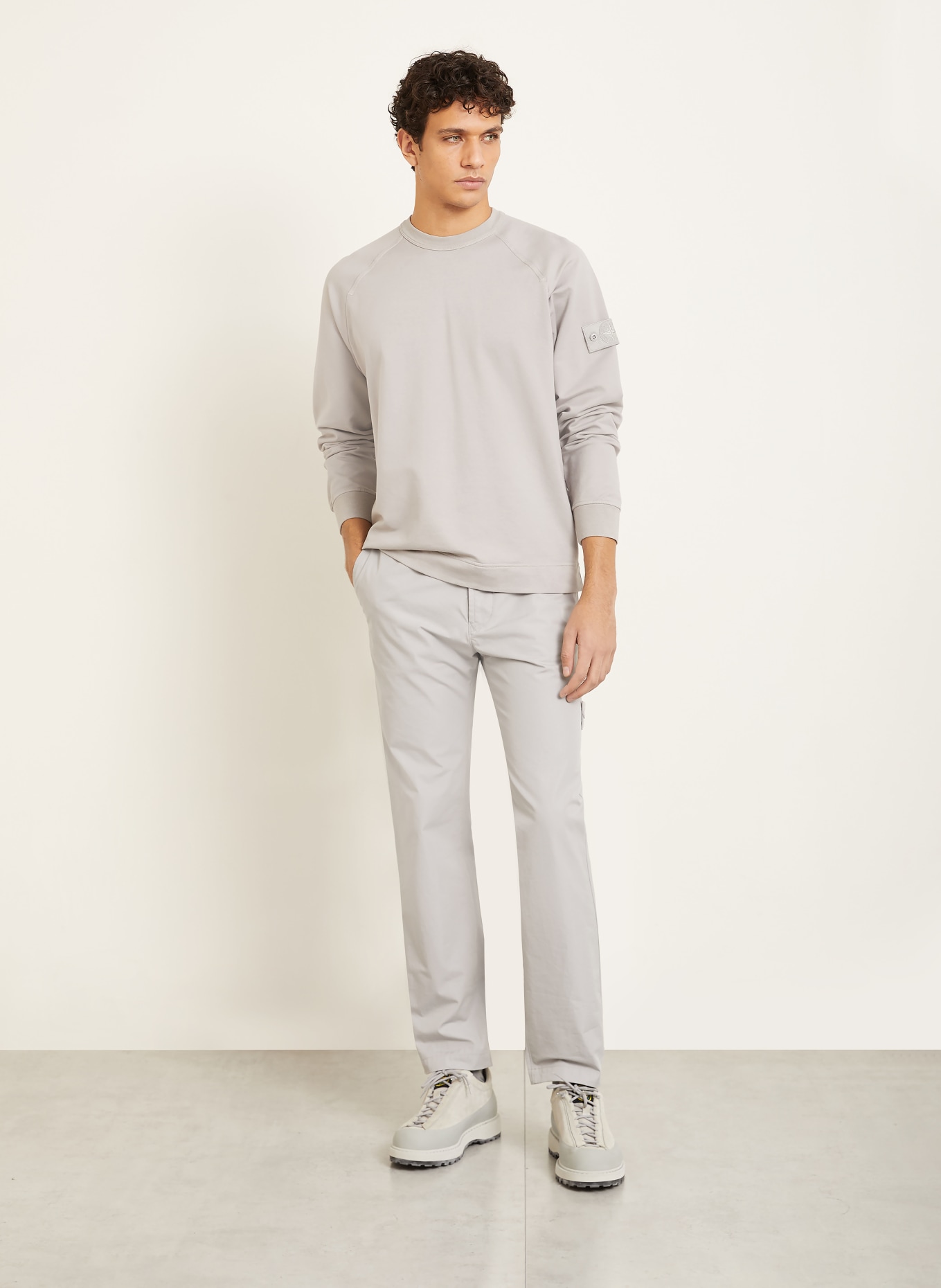 STONE ISLAND GHOST sweatshirt: LIGHT GRAY