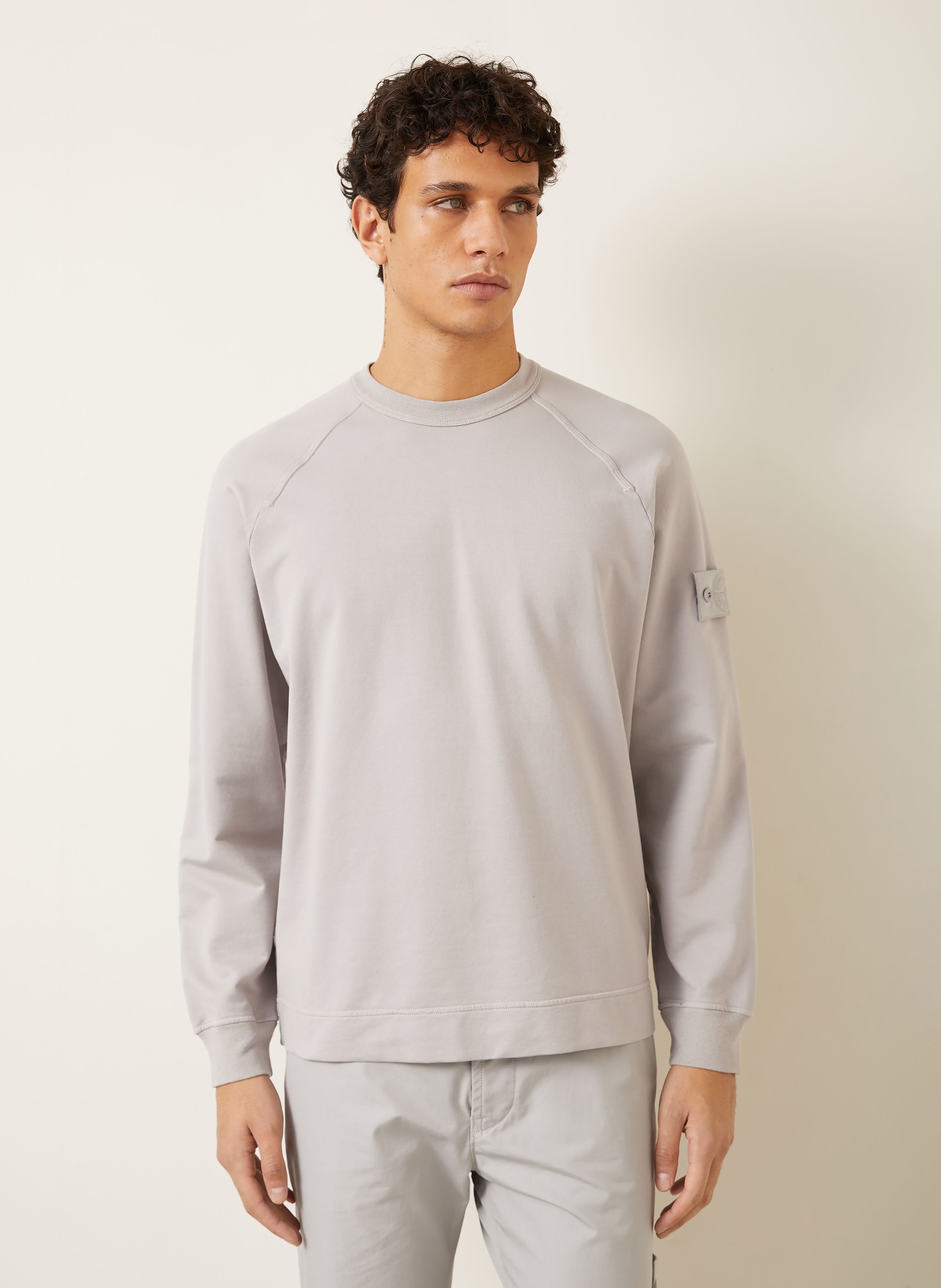 STONE ISLAND GHOST sweatshirt: LIGHT GRAY