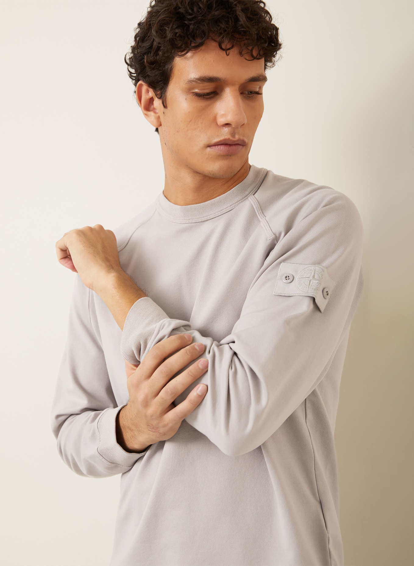 STONE ISLAND GHOST sweatshirt: LIGHT GRAY