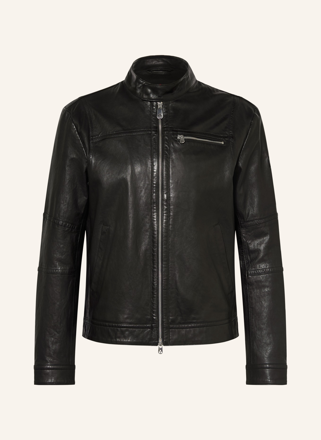 PEUTEREY Veste en cuir SAGUARO: NOIR