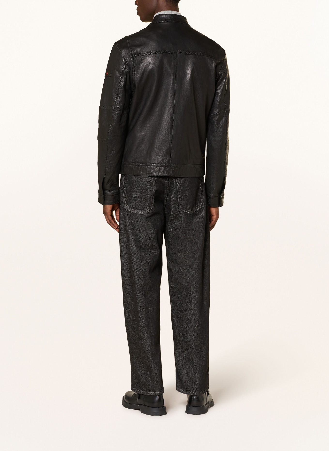 PEUTEREY Veste en cuir SAGUARO: NOIR