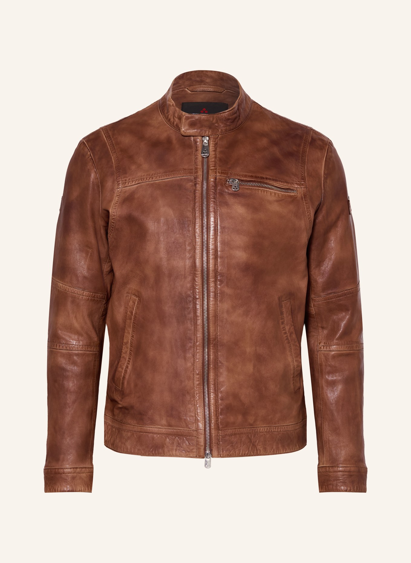 PEUTEREY SAGUARO leather jacket: BROWN