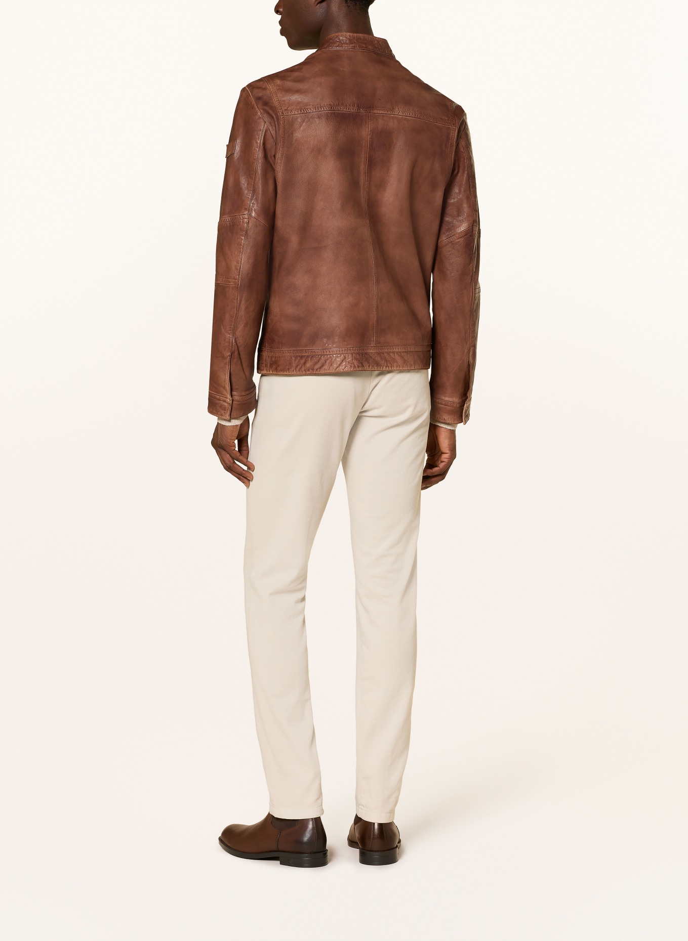 PEUTEREY SAGUARO leather jacket: BROWN