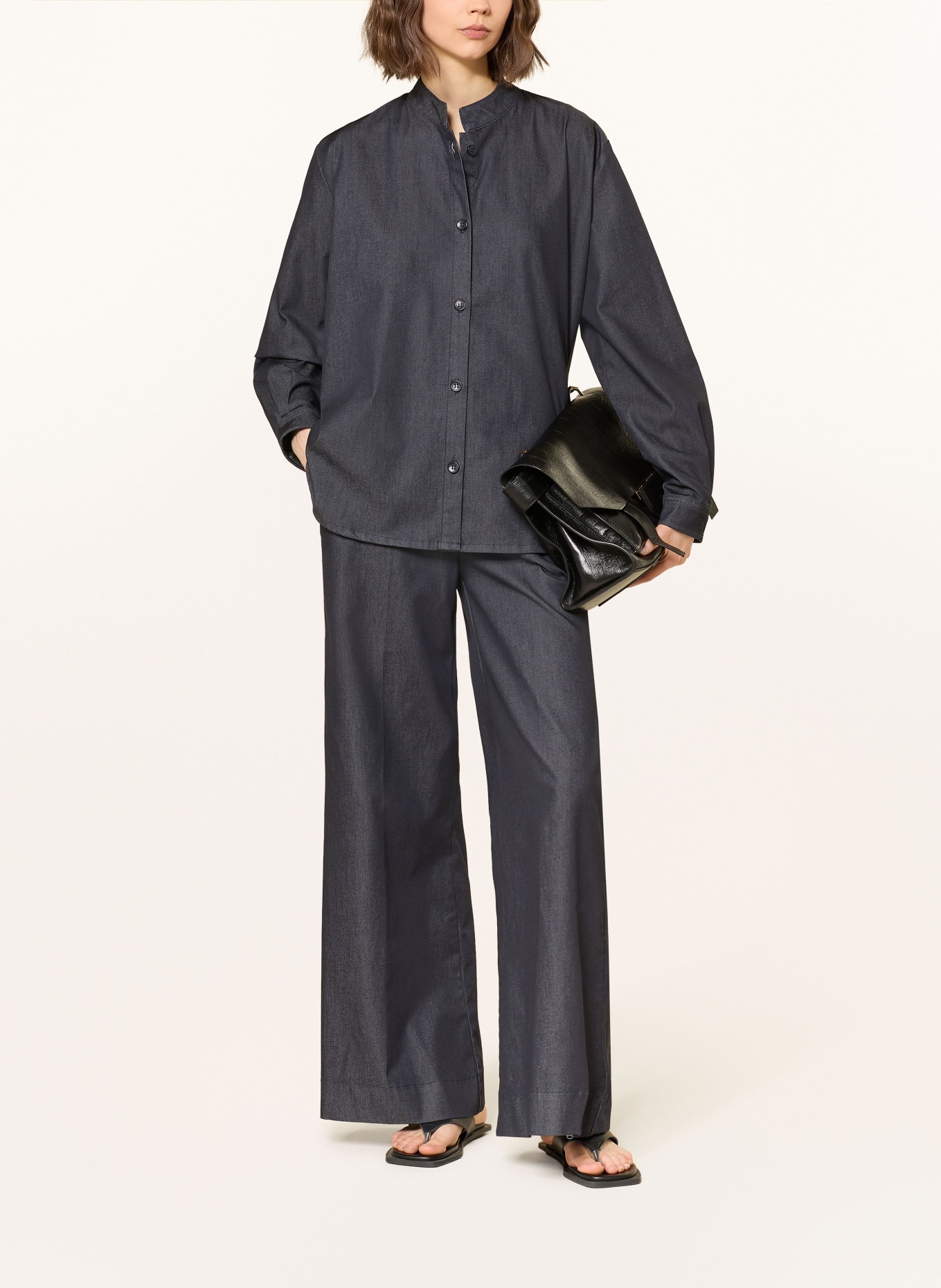 MRS & HUGS Denim-look blouse: DARK BLUE