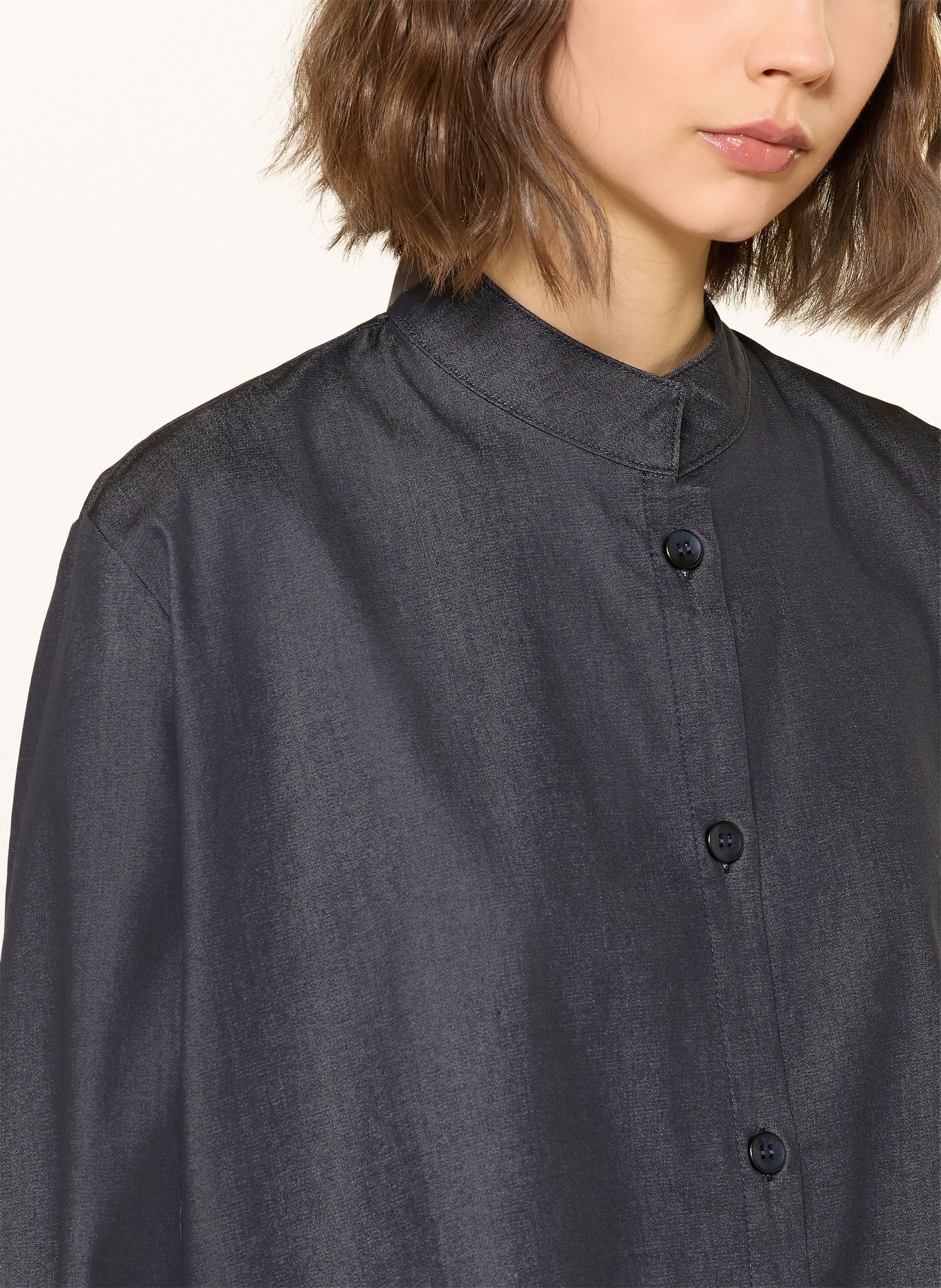 MRS & HUGS Denim-look blouse: DARK BLUE