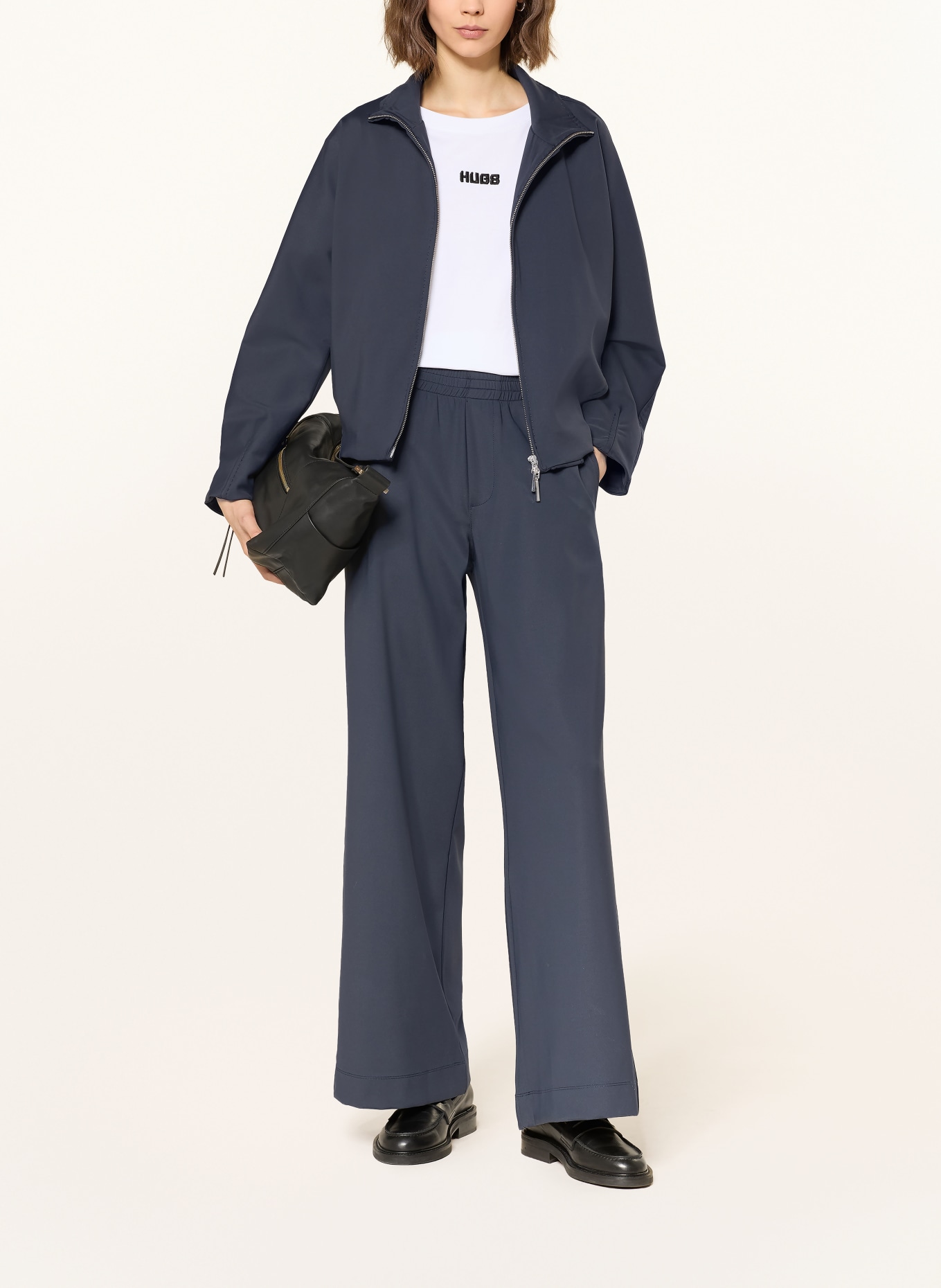 MRS & HUGS kalhoty Marlene: TMAVĚ MODRÁ