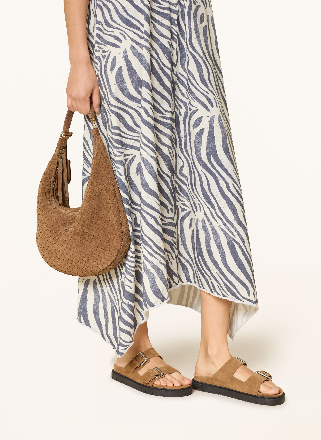 10DAYS jersey dress: CREAM / BLACK