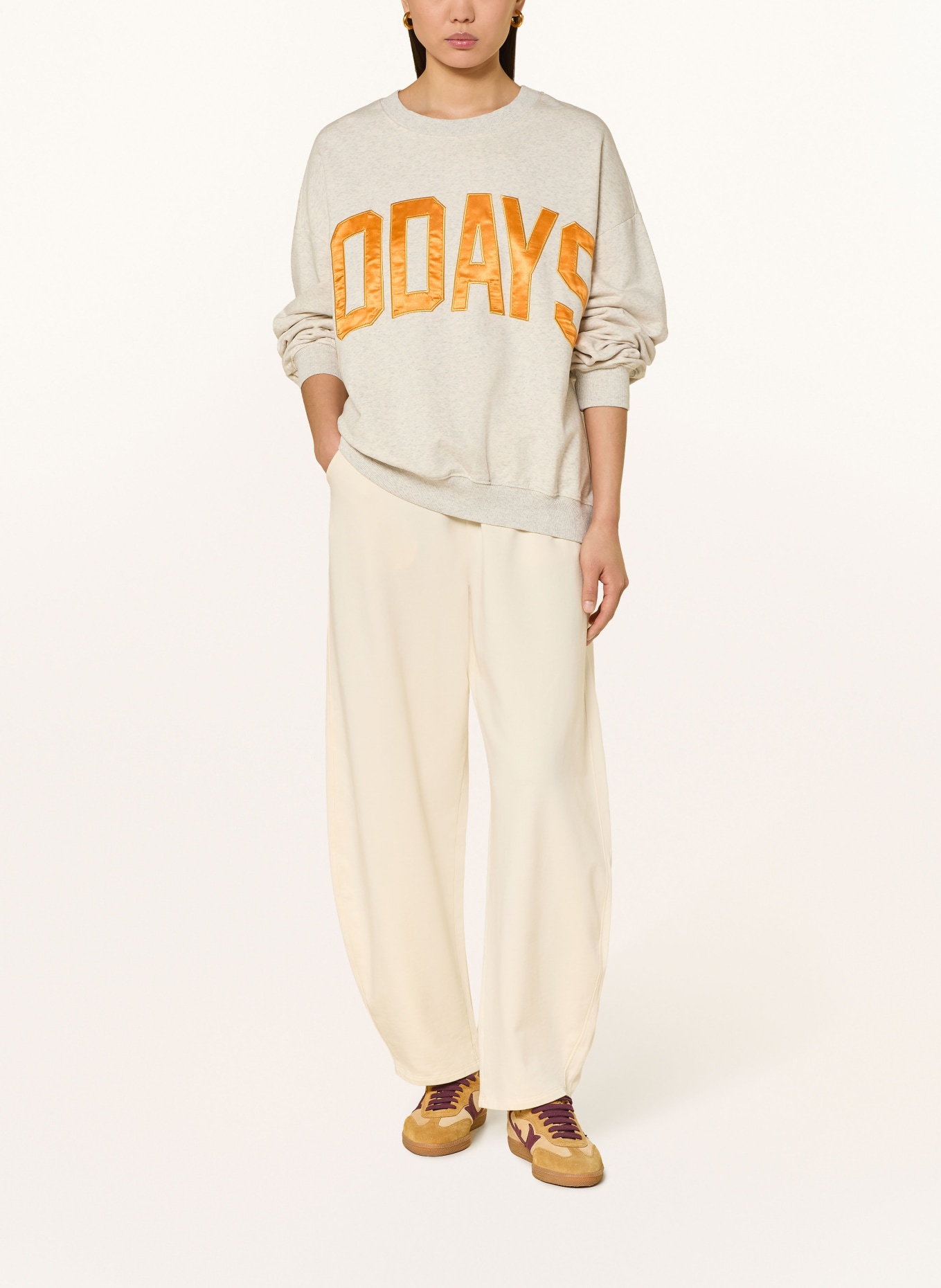 10DAYS sweat-shirt: GRIS CLAIR / ORANGE FONCÉ / JAUNE FONCÉ