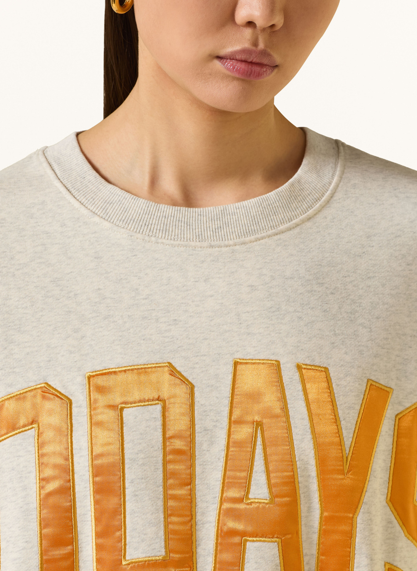 10DAYS sweat-shirt: GRIS CLAIR / ORANGE FONCÉ / JAUNE FONCÉ