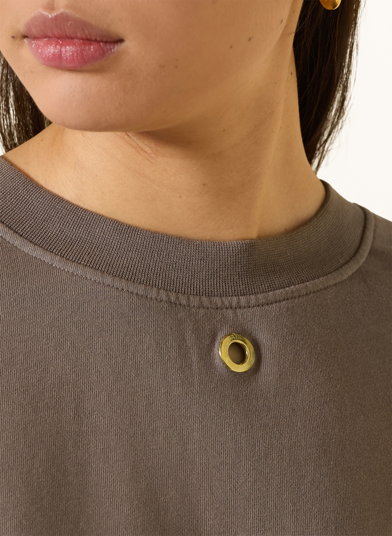 10DAYS Oversized mikina s 3/4 rukávy: ČERNOŠEDÁ